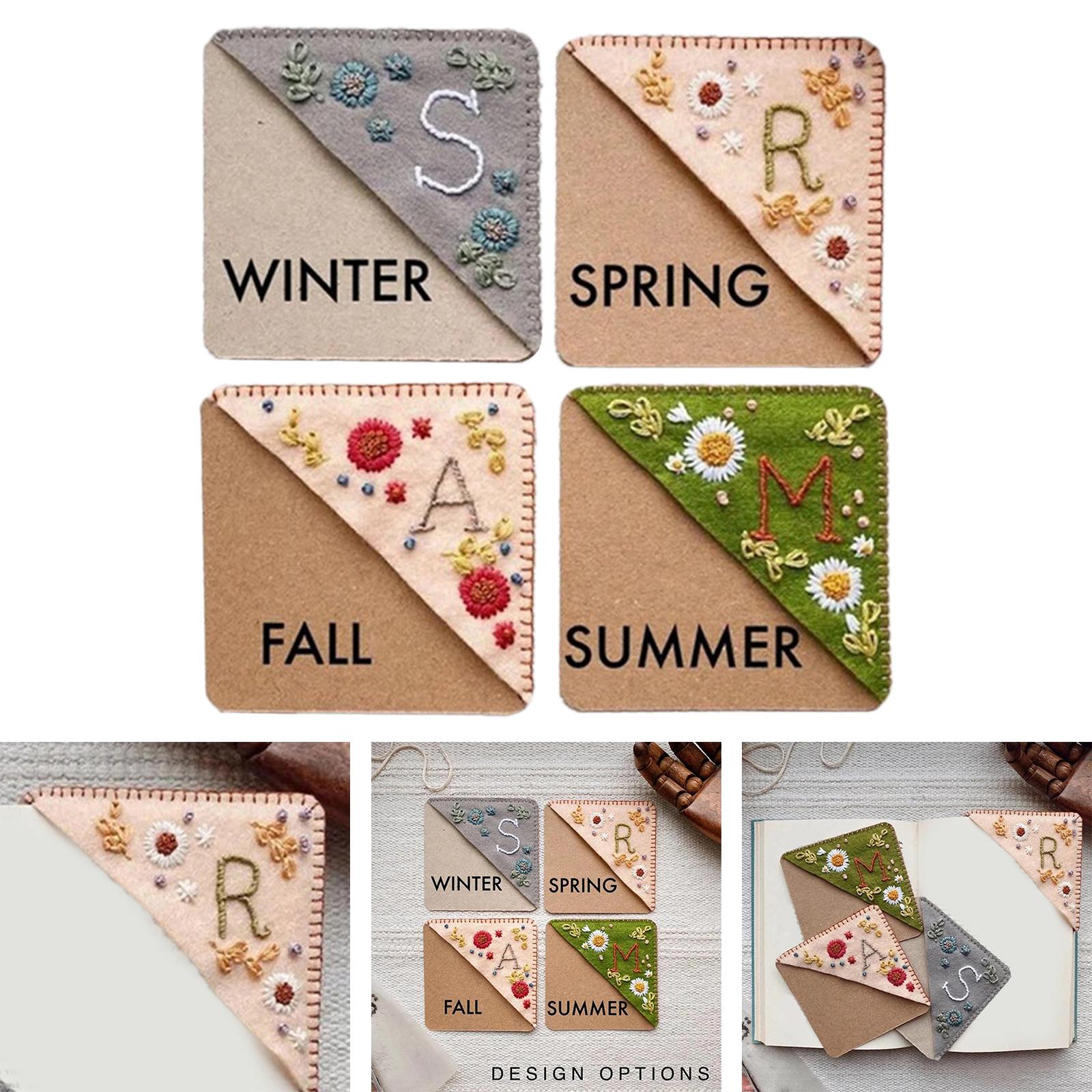 Handmade Corner Bookmark Corner Book Marks Page Clip for Kids Men Gifts Letter R