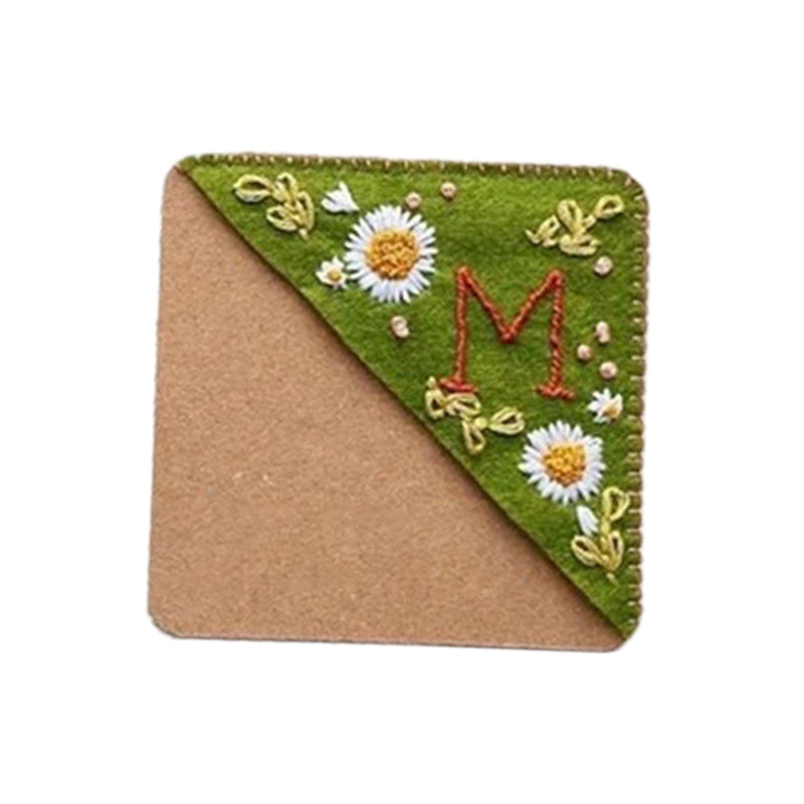 Handmade Corner Bookmark Corner Book Marks Page Clip for Kids Men Gifts Letter M