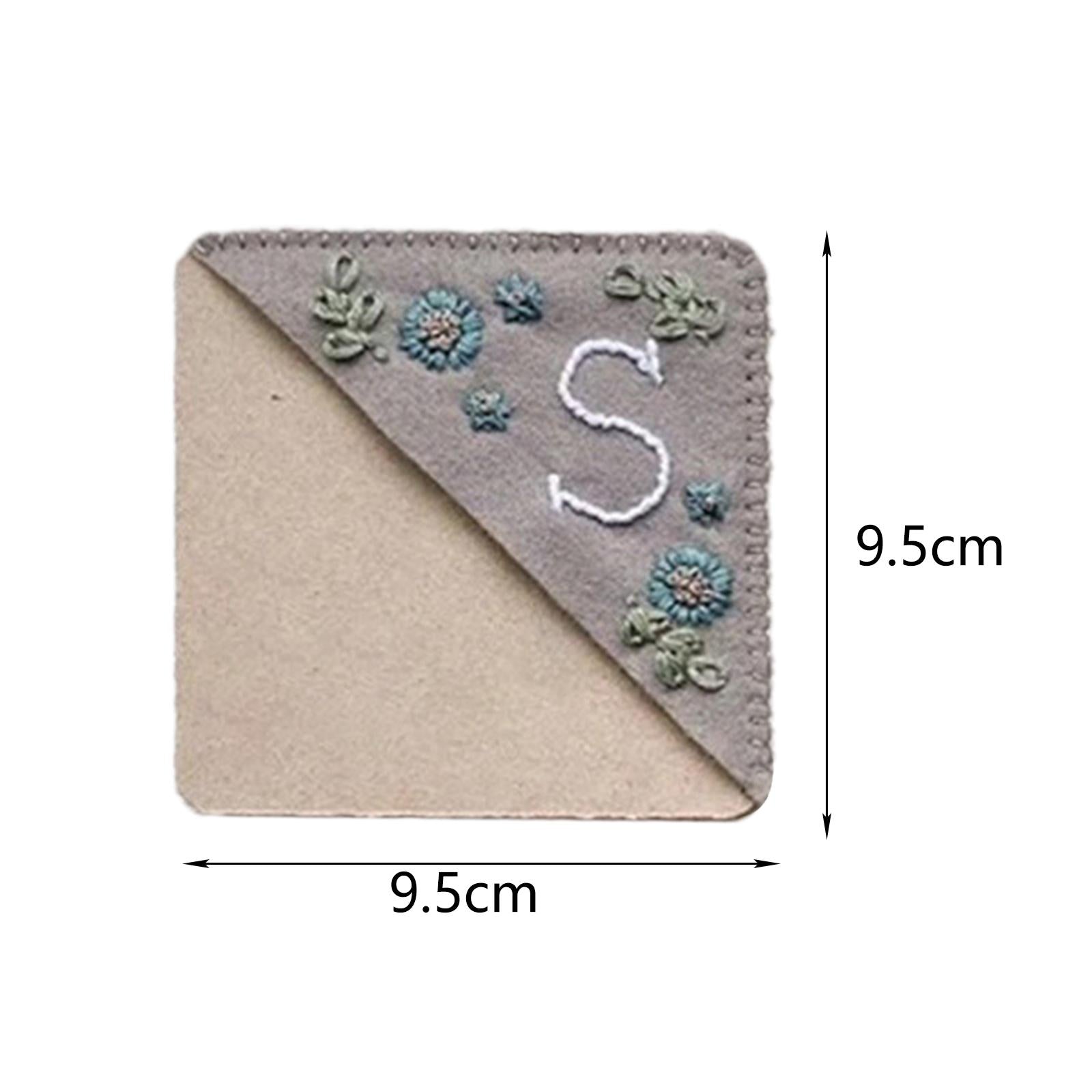 Handmade Corner Bookmark Corner Book Marks Page Clip for Kids Men Gifts Letter S