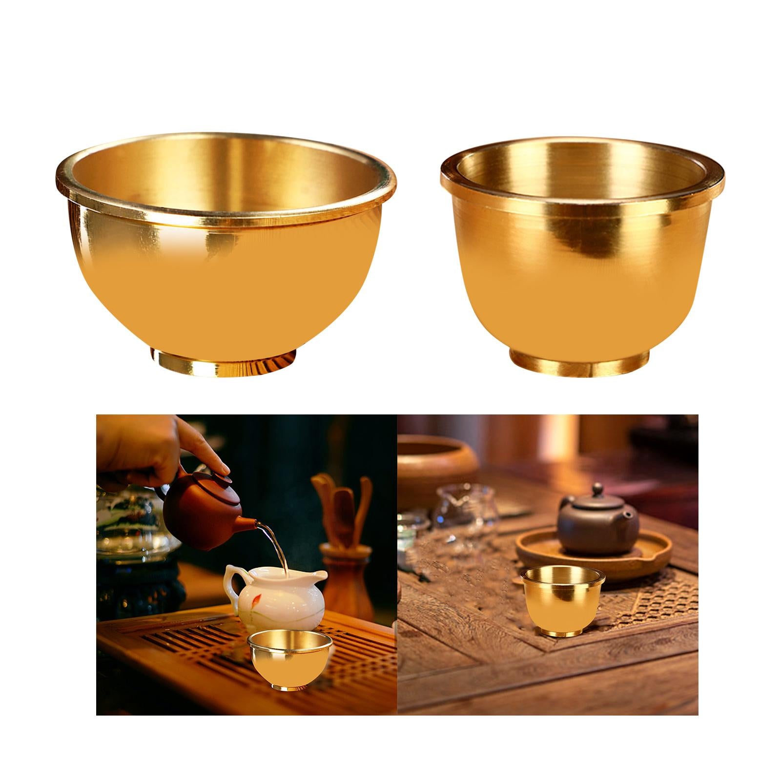 Brass Cup Buddha Cups Buddhism Water Cup Handmade for Desktop Household L