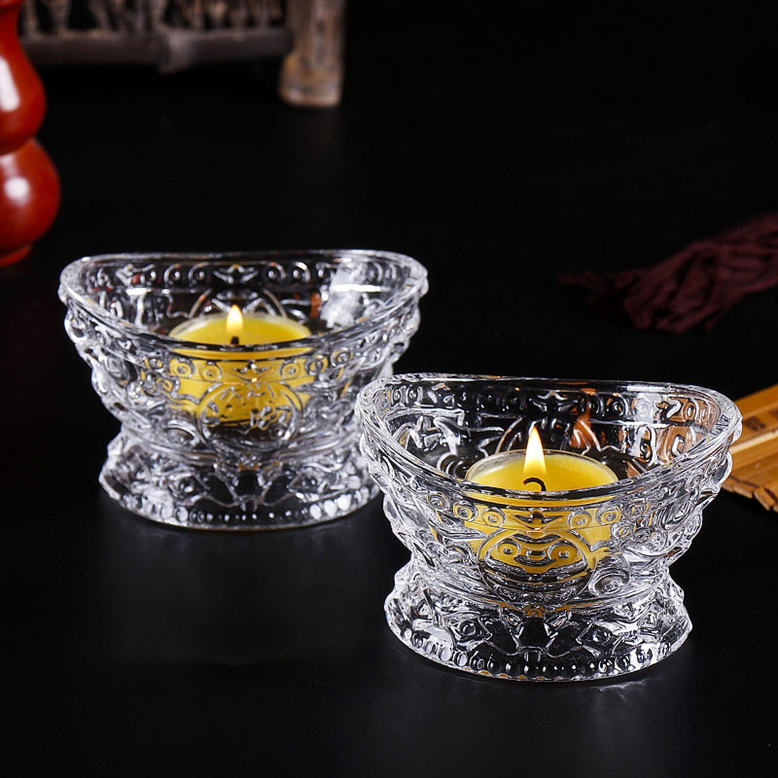 Elegant Tea Light Candle Holder Tealight Holder for Festival Party Decor L White