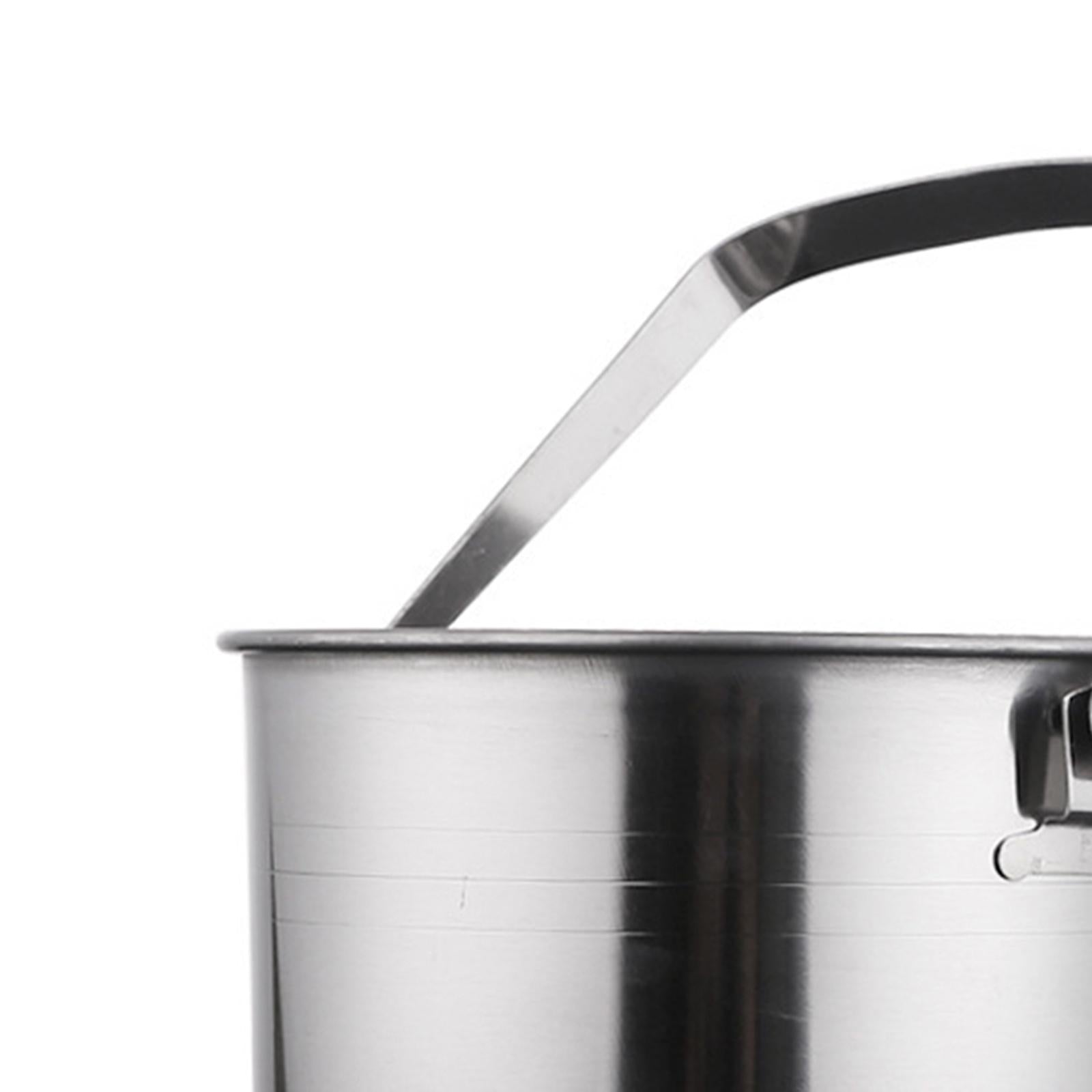 Portable 1L Stainless Steel Ice Bucket with Ice Clip for Home Picnics