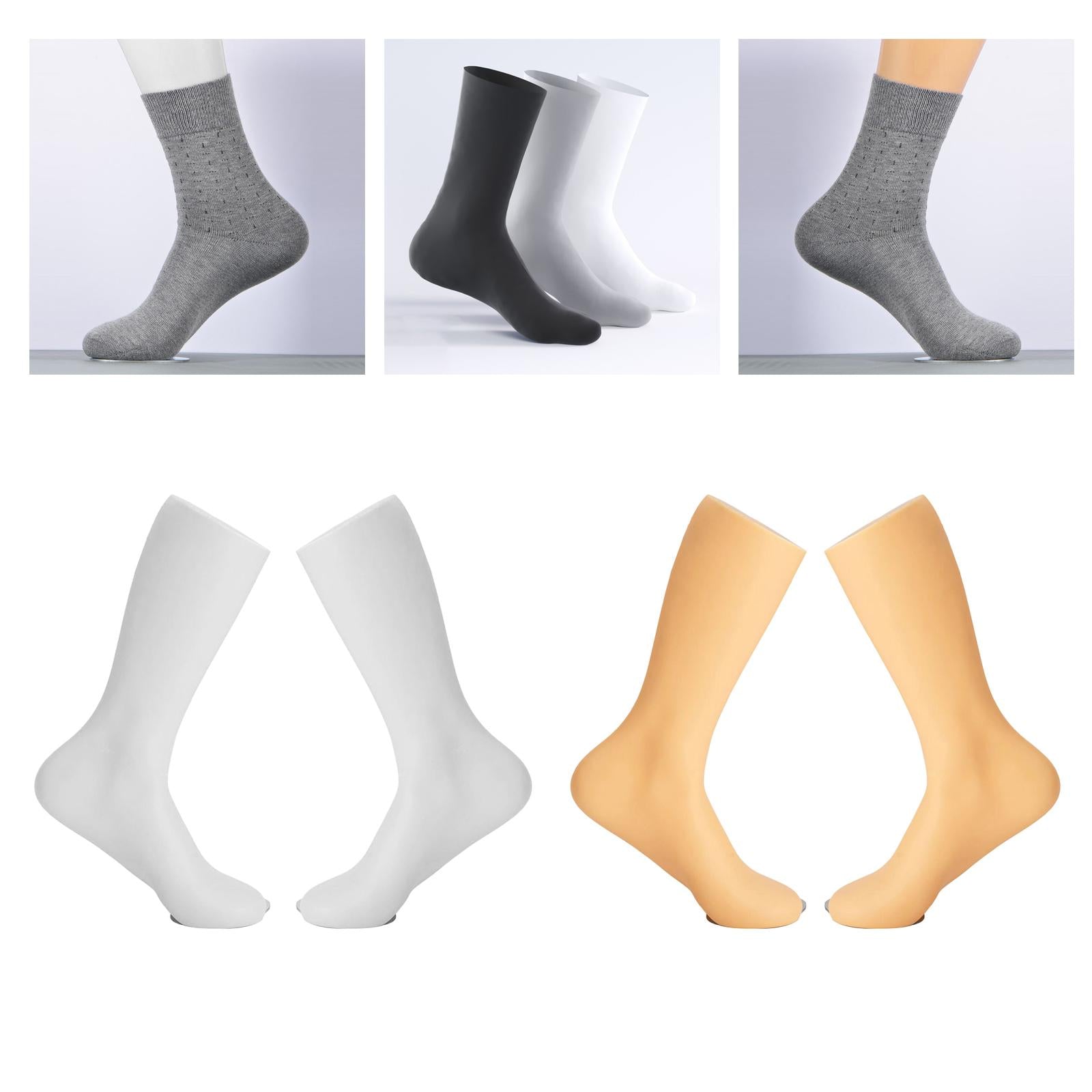 Freestanding Male Feet Mannequin Foot Model Sock Display for Window Male Male Right Foot White