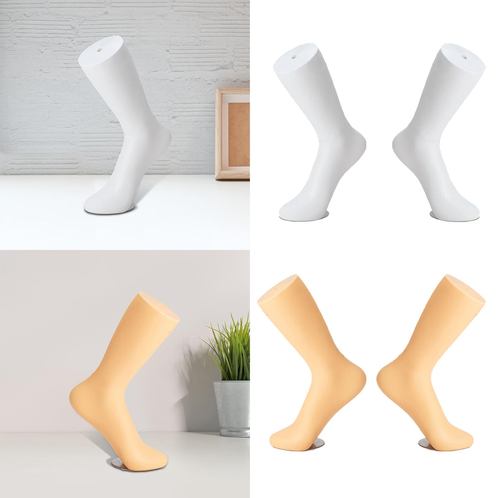 Mannequin Adult Feet Female Lifelike Standing for Chain Ankle Sandals Socks Right Foot White