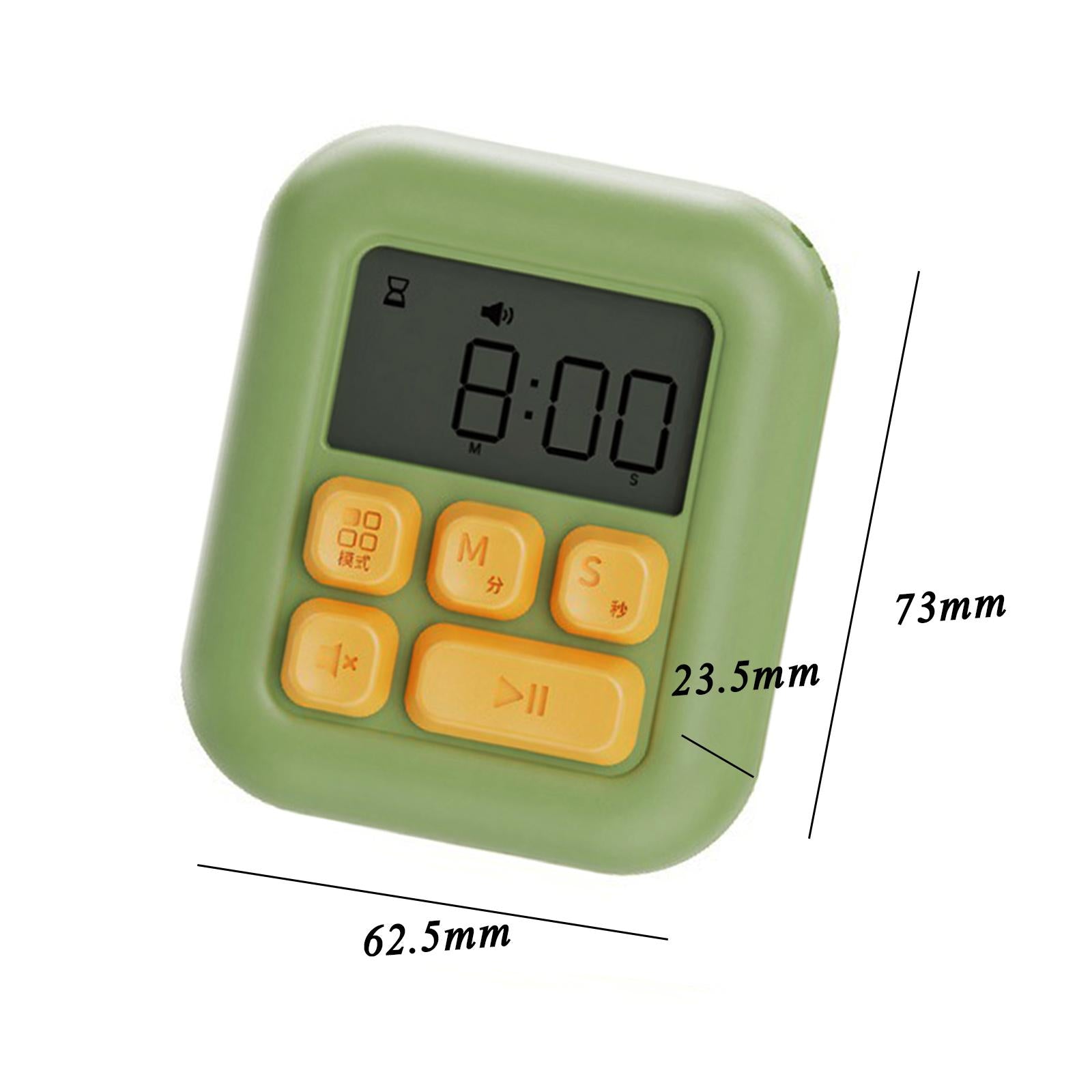 Digital Kitchen Timer Electronic with Stand Durable for Sports Games Office Green