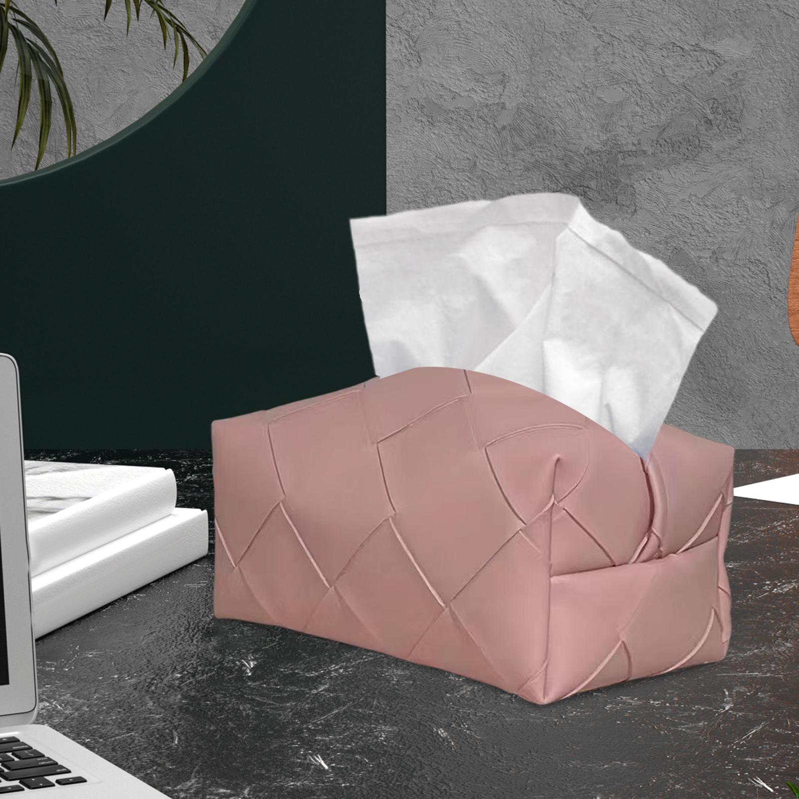 Freestanding Tissue Cover Tissue Paper Holder for Dining Table Bedroom Decor Pink