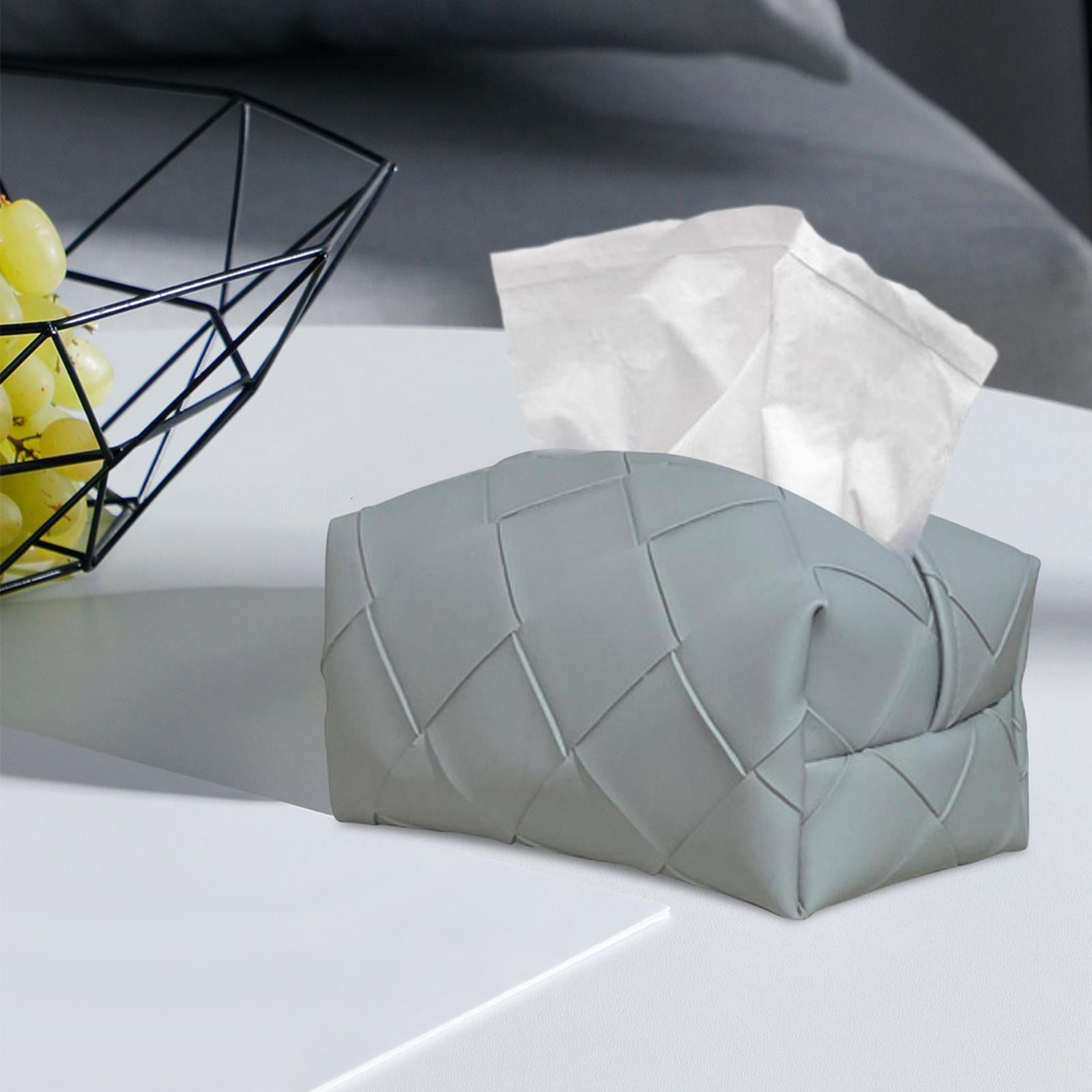Freestanding Tissue Cover Tissue Paper Holder for Dining Table Bedroom Decor Gray