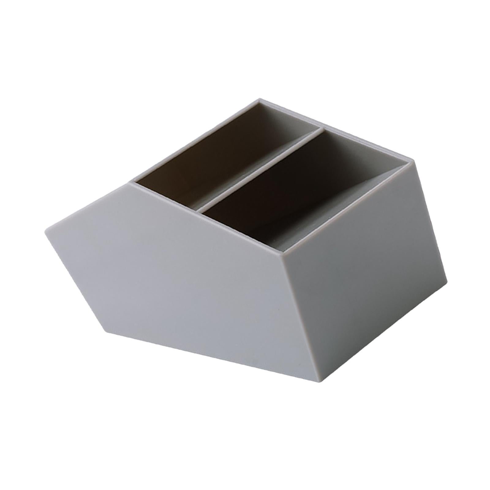 Pen Holder Brush Holders Durable Decorative 2 Compartments for Dorm Bedroom Grey