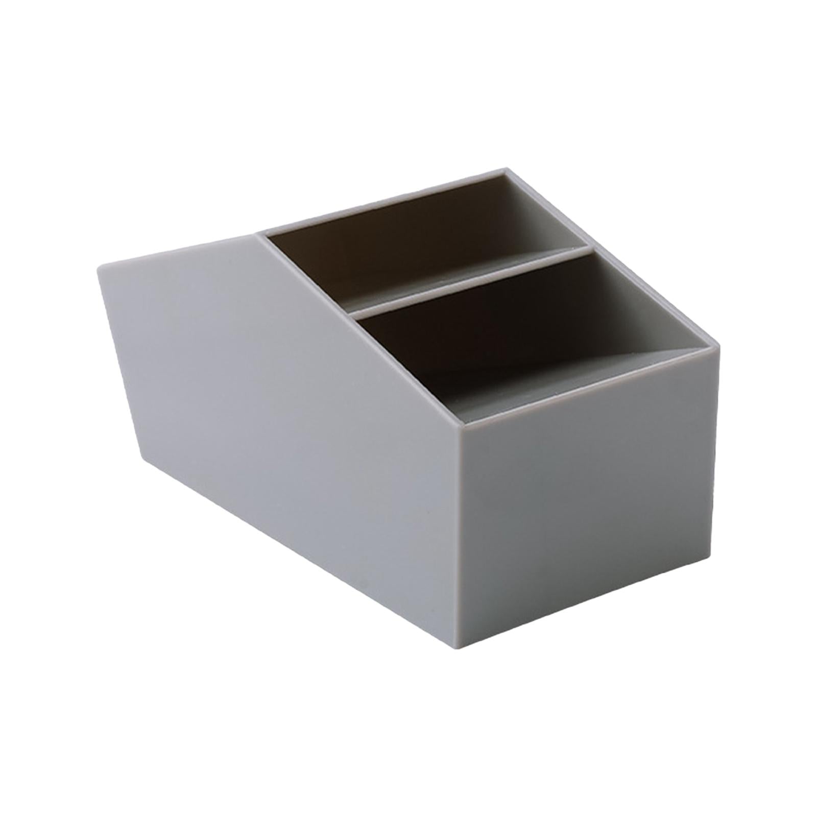 Pen Holder Brush Holders Durable Decorative 2 Compartments for Dorm Bedroom Grey