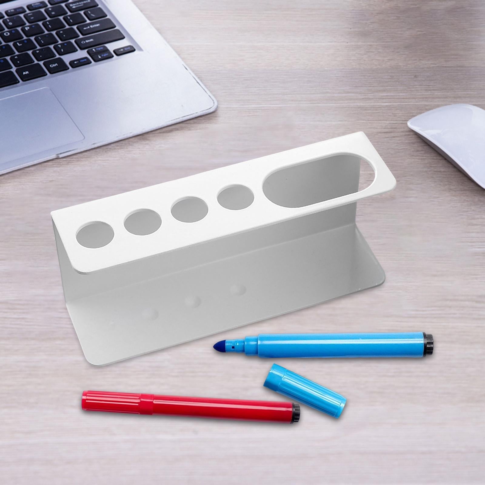 Dry Erase Marker Holder Wall Mounted Accessories for Desktop Locker School White