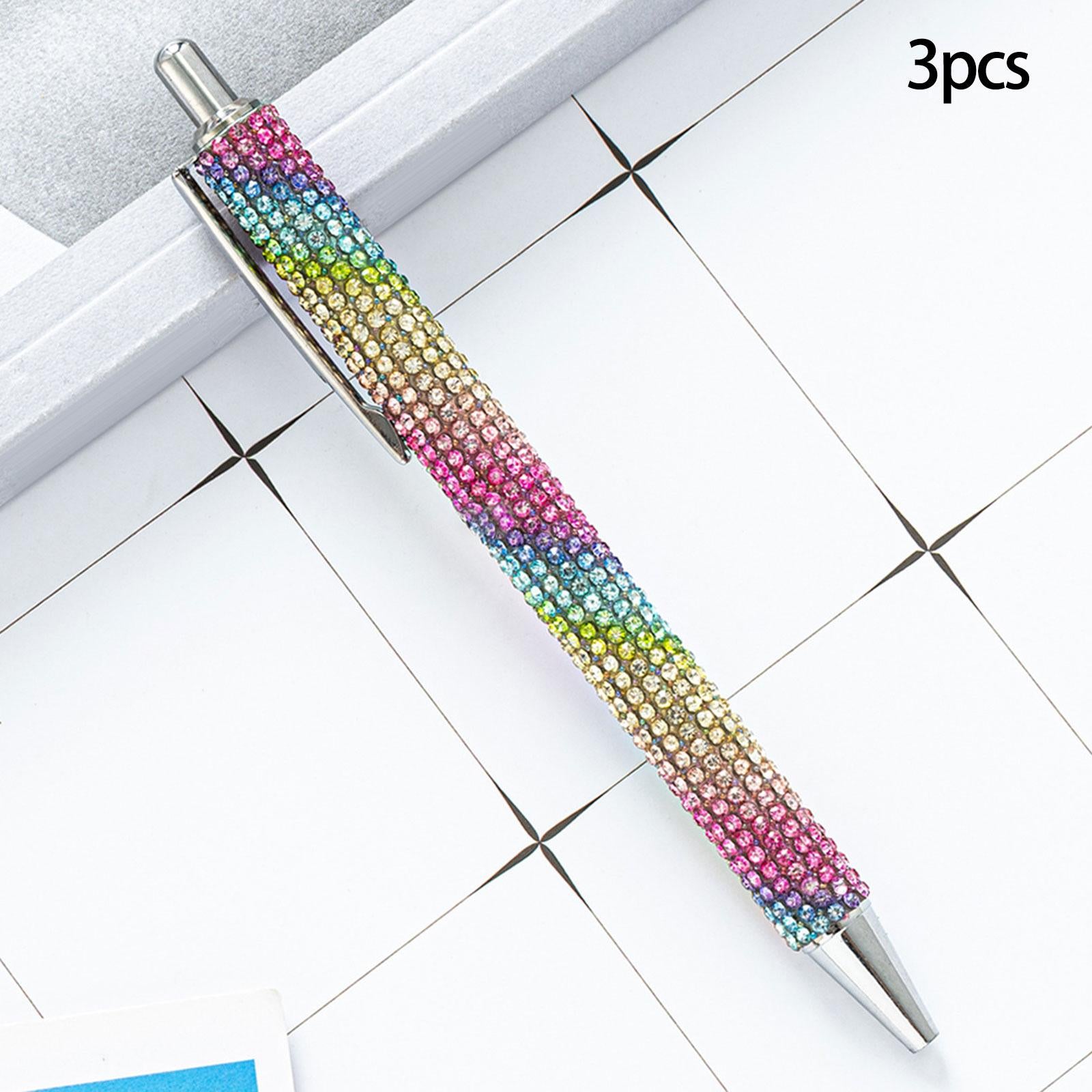 3x Retractable Gel Ink Pens Writing Smoothly Press Pen for Exam Adults Draw Colorful