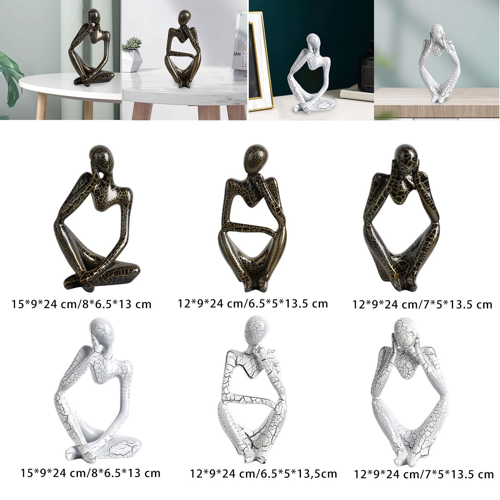 Modern Abstract Thinker Statue Collectible for Home Living Room Decoration Black Left L