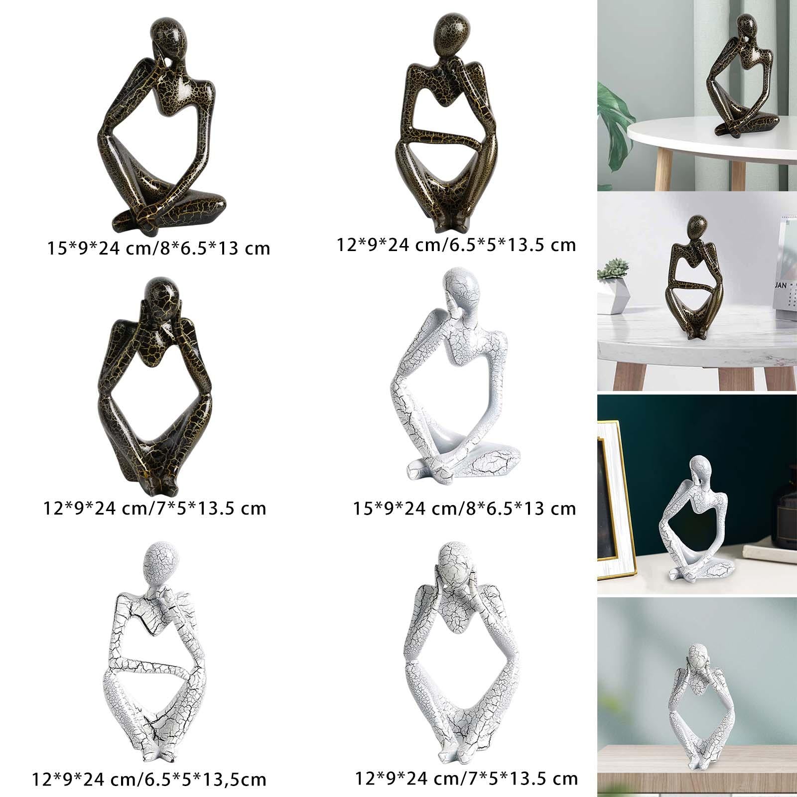 Modern Abstract Thinker Statue Collectible for Home Living Room Decoration Black Left L