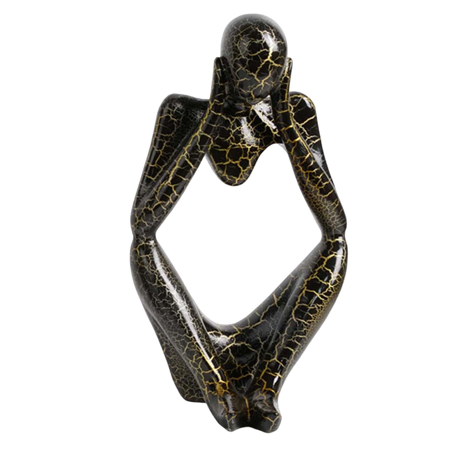 Modern Abstract Thinker Statue Collectible for Home Living Room Decoration Black S