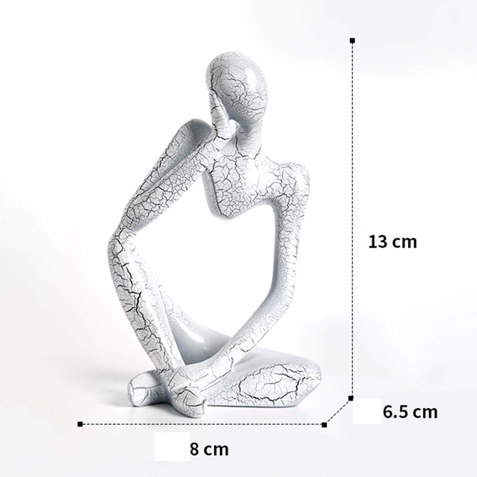 Modern Abstract Thinker Statue Collectible for Home Living Room Decoration White Left S