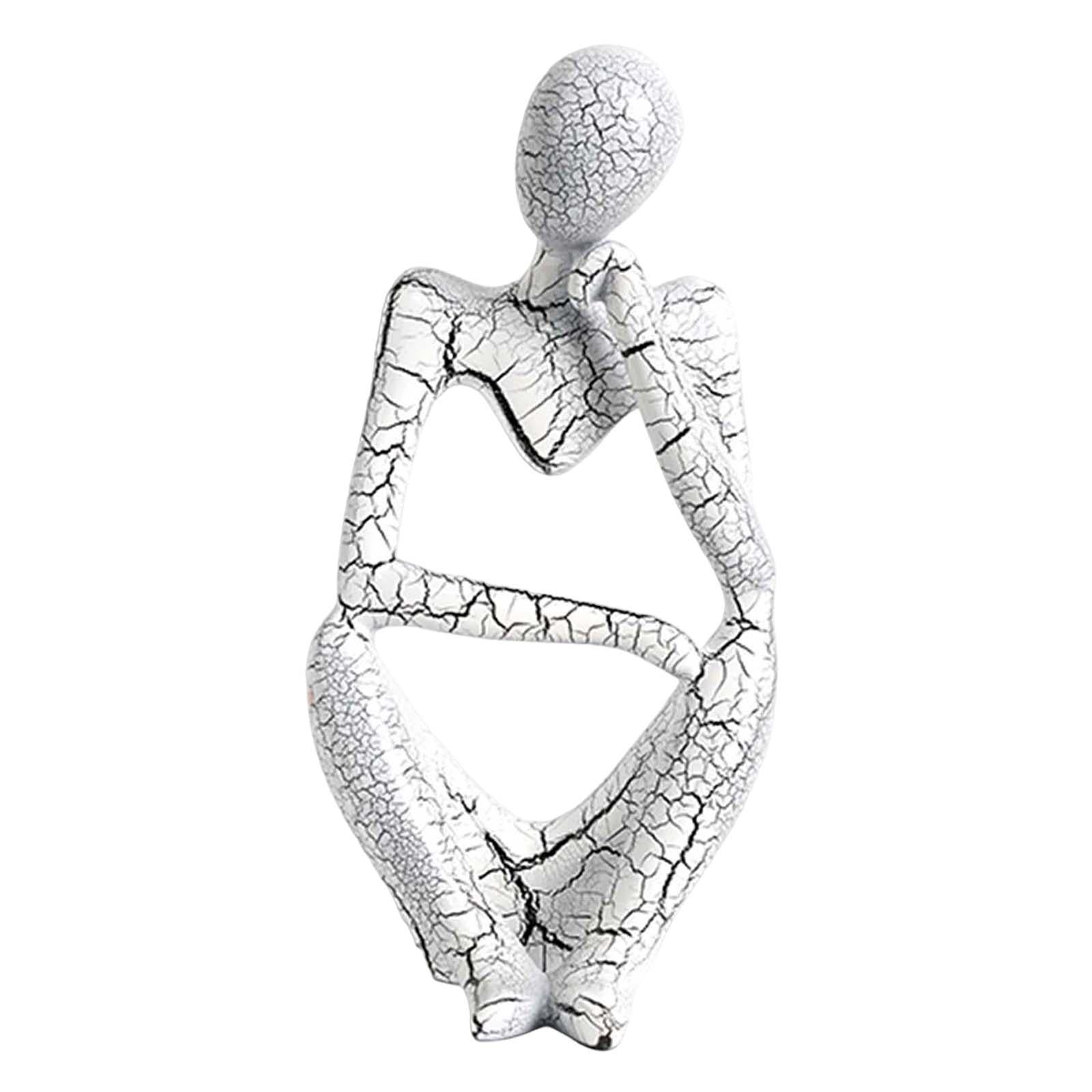 Modern Abstract Thinker Statue Collectible for Home Living Room Decoration White Right S
