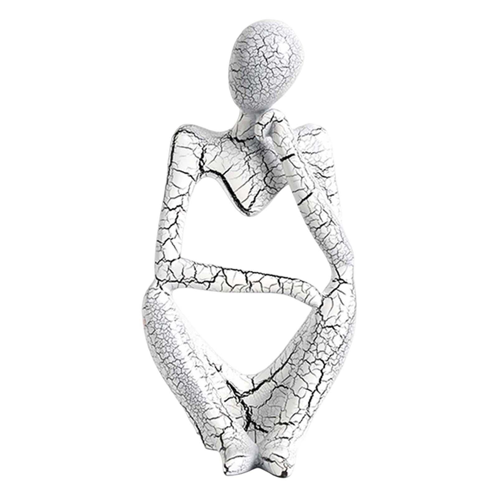 Modern Abstract Thinker Statue Collectible for Home Living Room Decoration White Right S