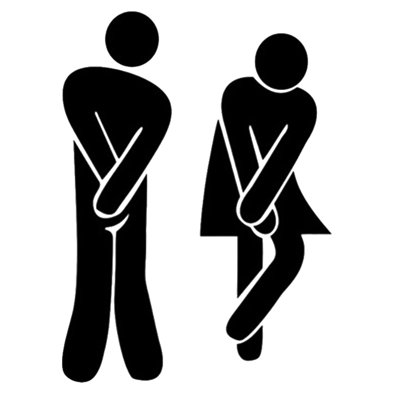 Men's & Women's Restroom Signs 1Pair Symbols for Bar Commercial Business Black