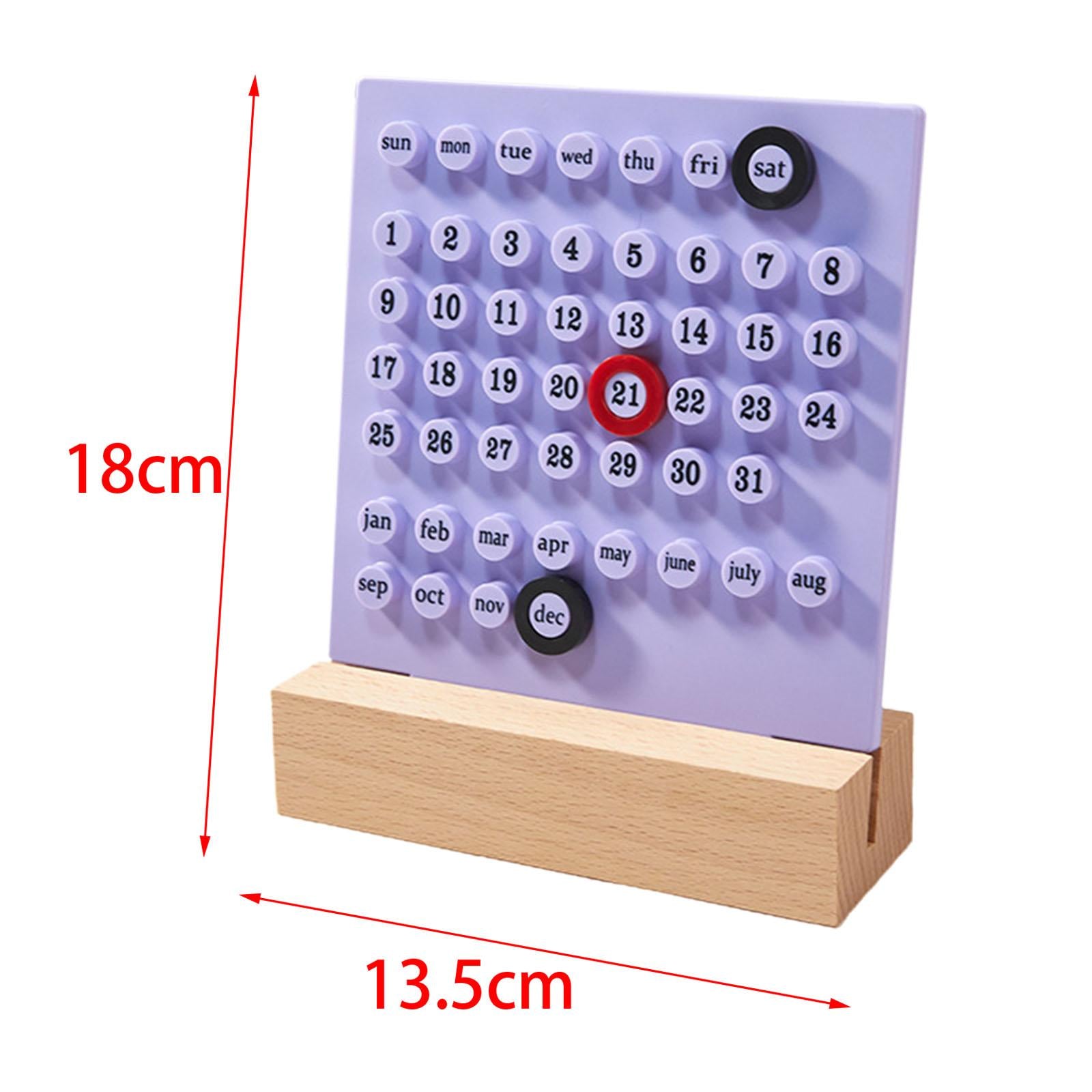 Desk Calendar Ornaments Educational Toy Desktop Date Planner Montessori Violet