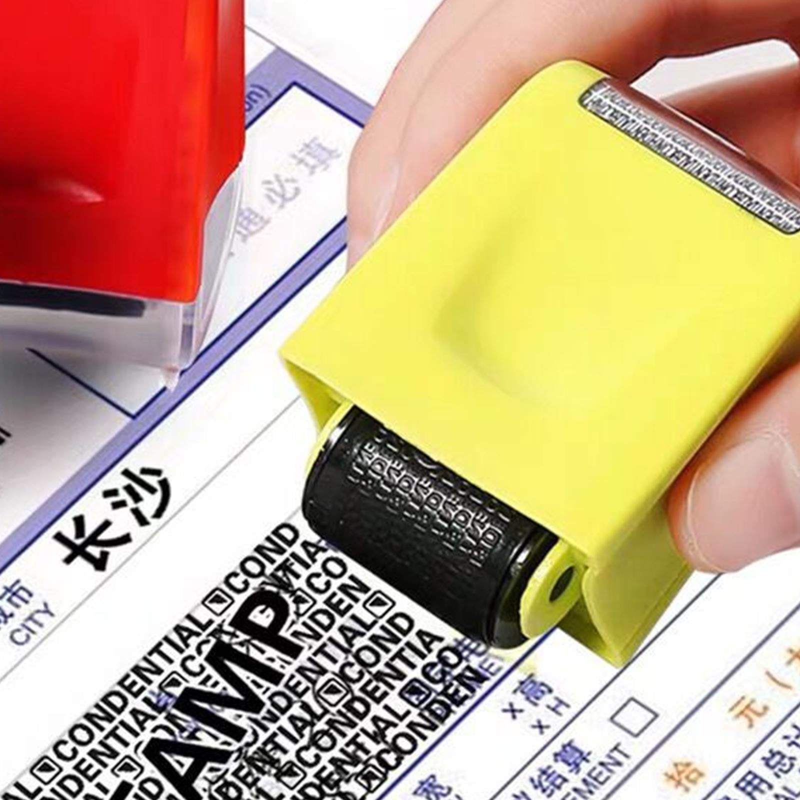 Identity Protection Roller Stamp Refillable Privacy Roller for Messy Code Red