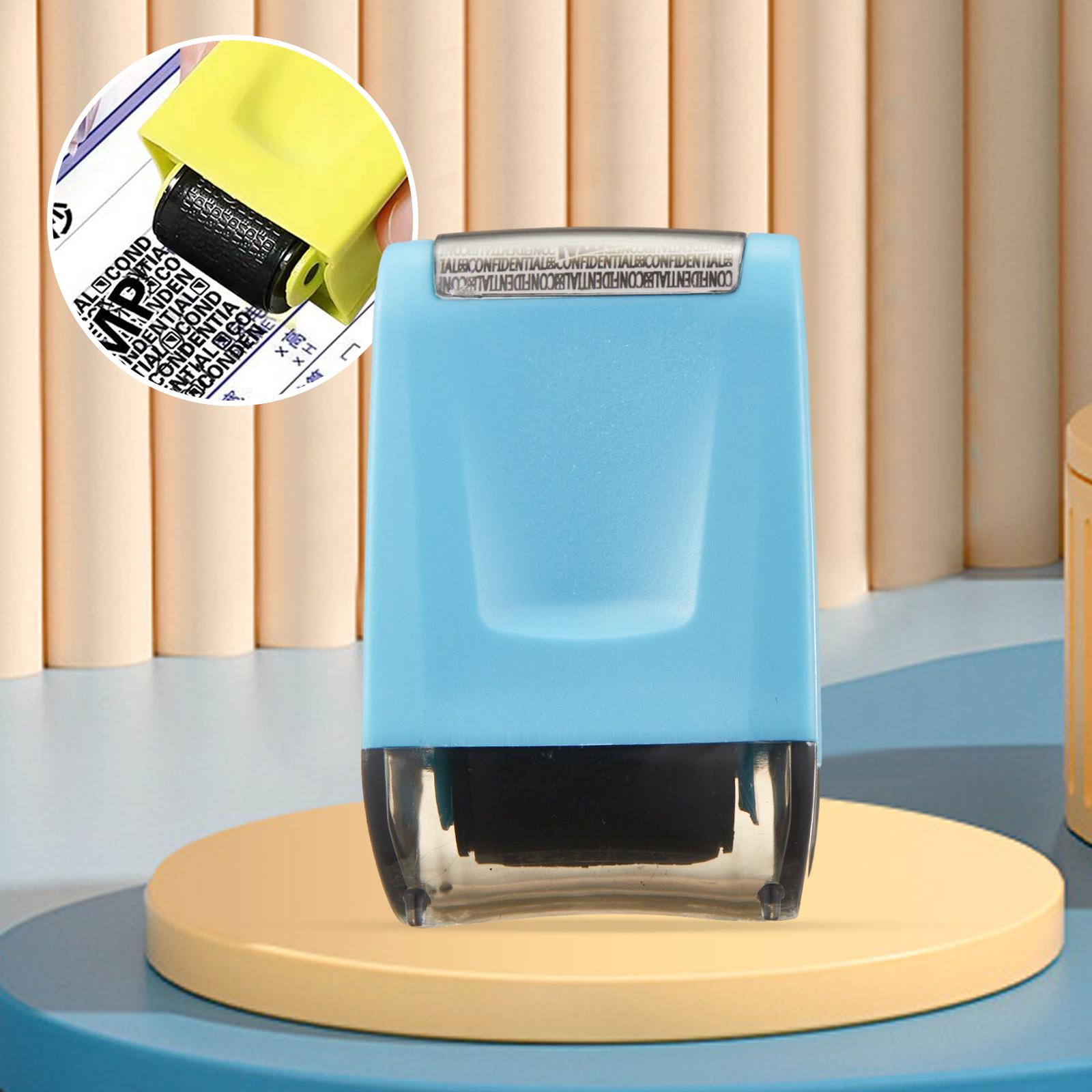 Identity Protection Roller Stamp Refillable Privacy Roller for Messy Code Blue