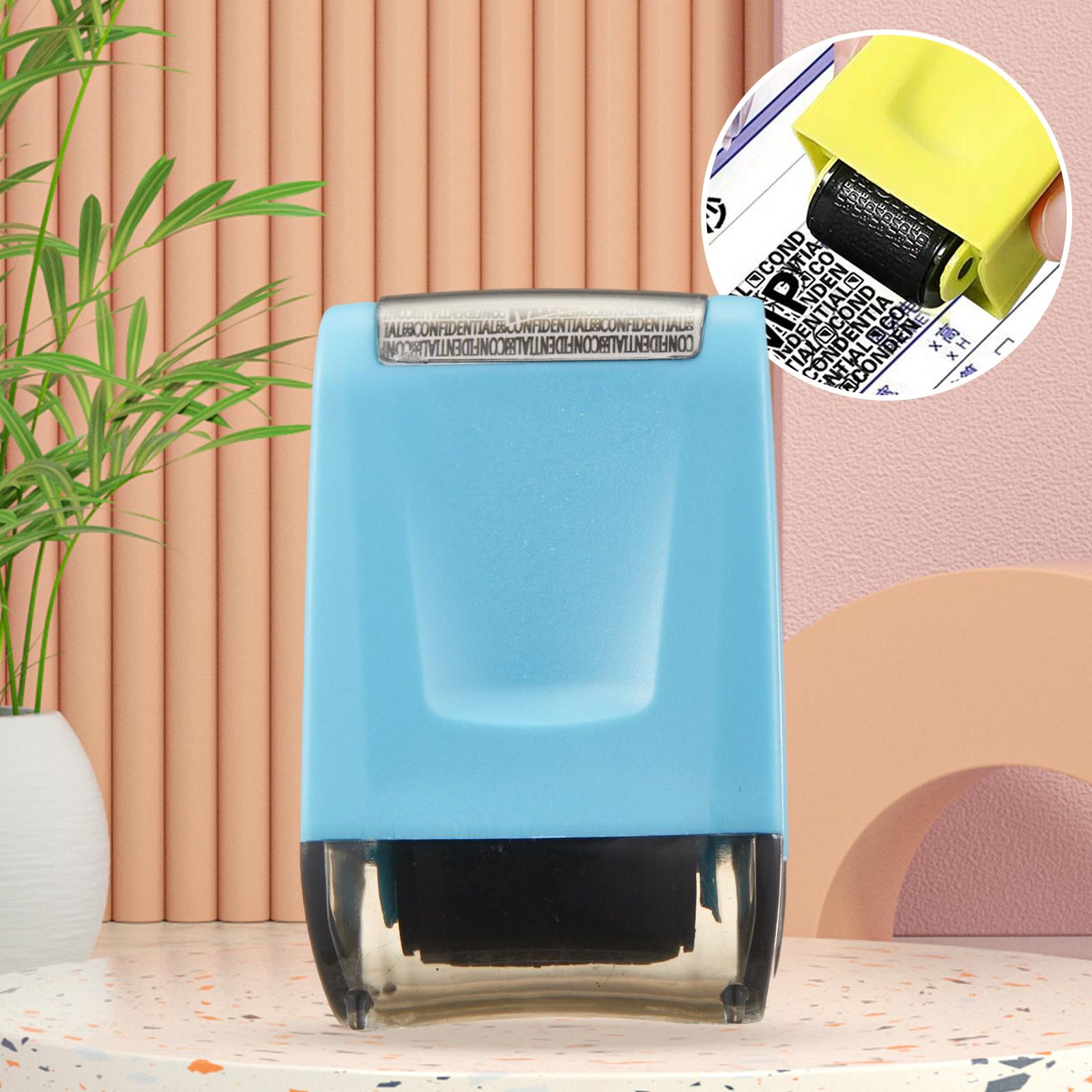 Identity Protection Roller Stamp Refillable Privacy Roller for Messy Code Blue