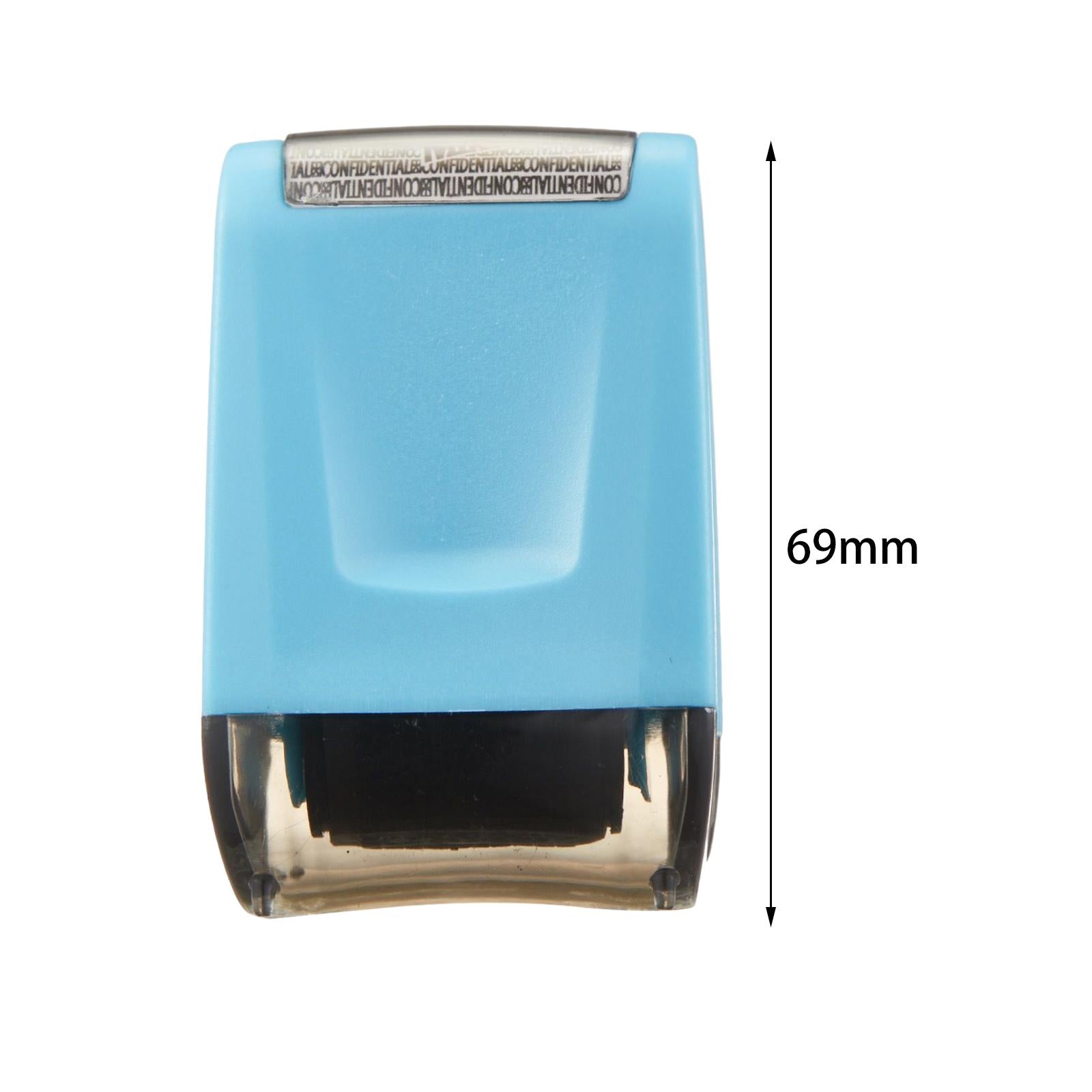 Identity Protection Roller Stamp Refillable Privacy Roller for Messy Code Blue