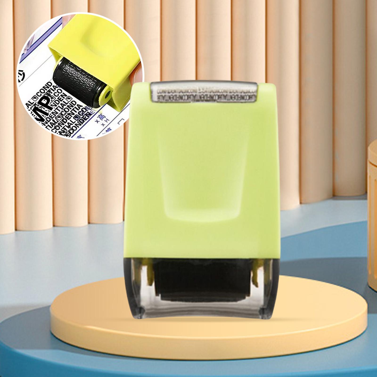 Identity Protection Roller Stamp Refillable Privacy Roller for Messy Code Green