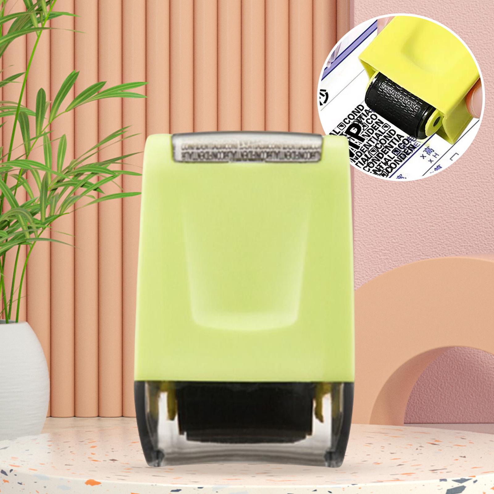 Identity Protection Roller Stamp Refillable Privacy Roller for Messy Code Green