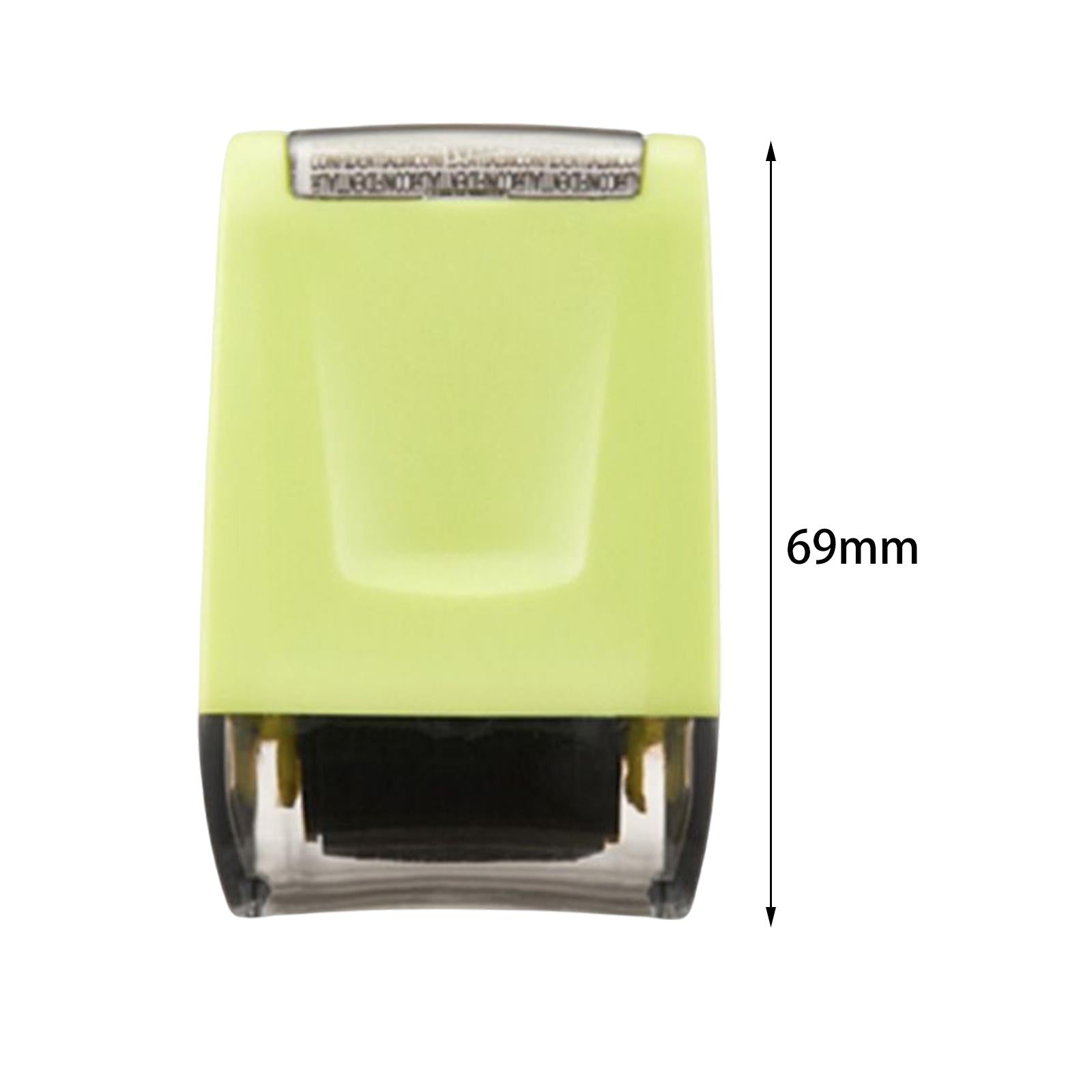 Identity Protection Roller Stamp Refillable Privacy Roller for Messy Code Green