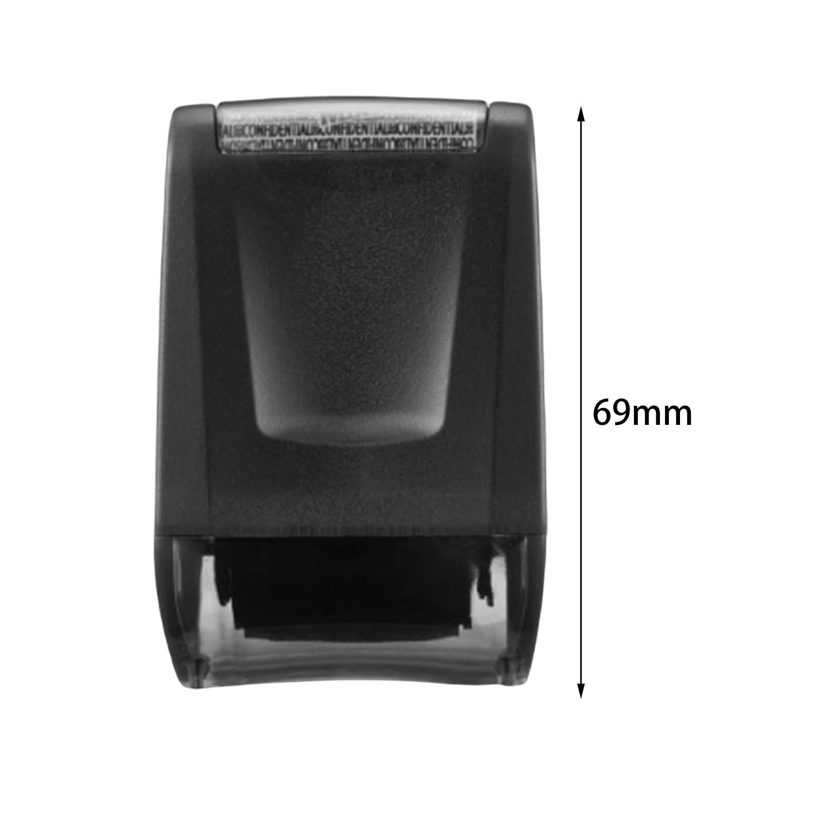 Identity Protection Roller Stamp Refillable Privacy Roller for Messy Code Black