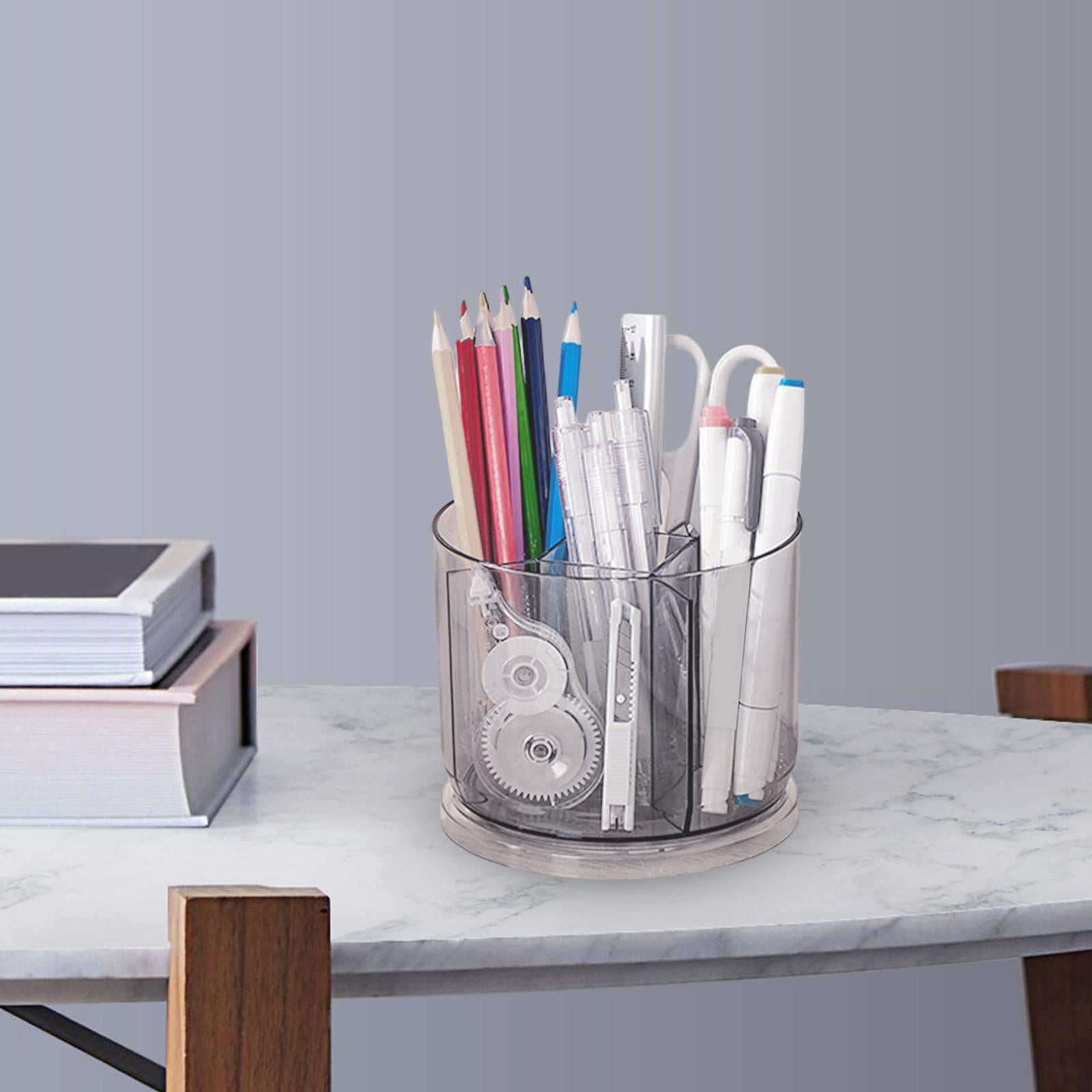 Makeup Brushes Holder Container Storage Box for Office Countertop Eyeliners Clear