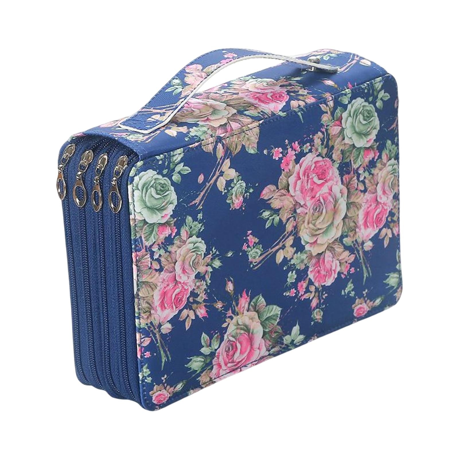 Pencil Case Storage Stationery Organizer Pen Bag Pouch for Pens Markers Blue