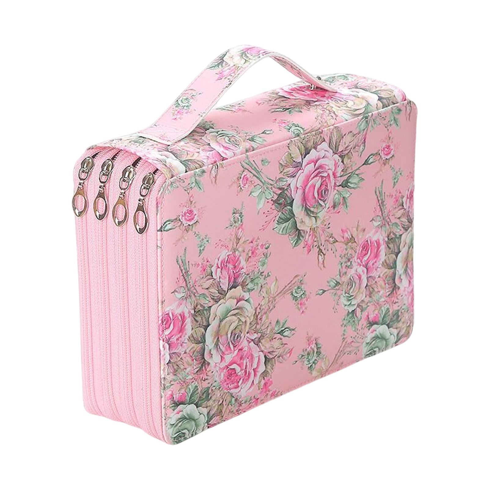 Pencil Case Storage Stationery Organizer Pen Bag Pouch for Pens Markers Pink