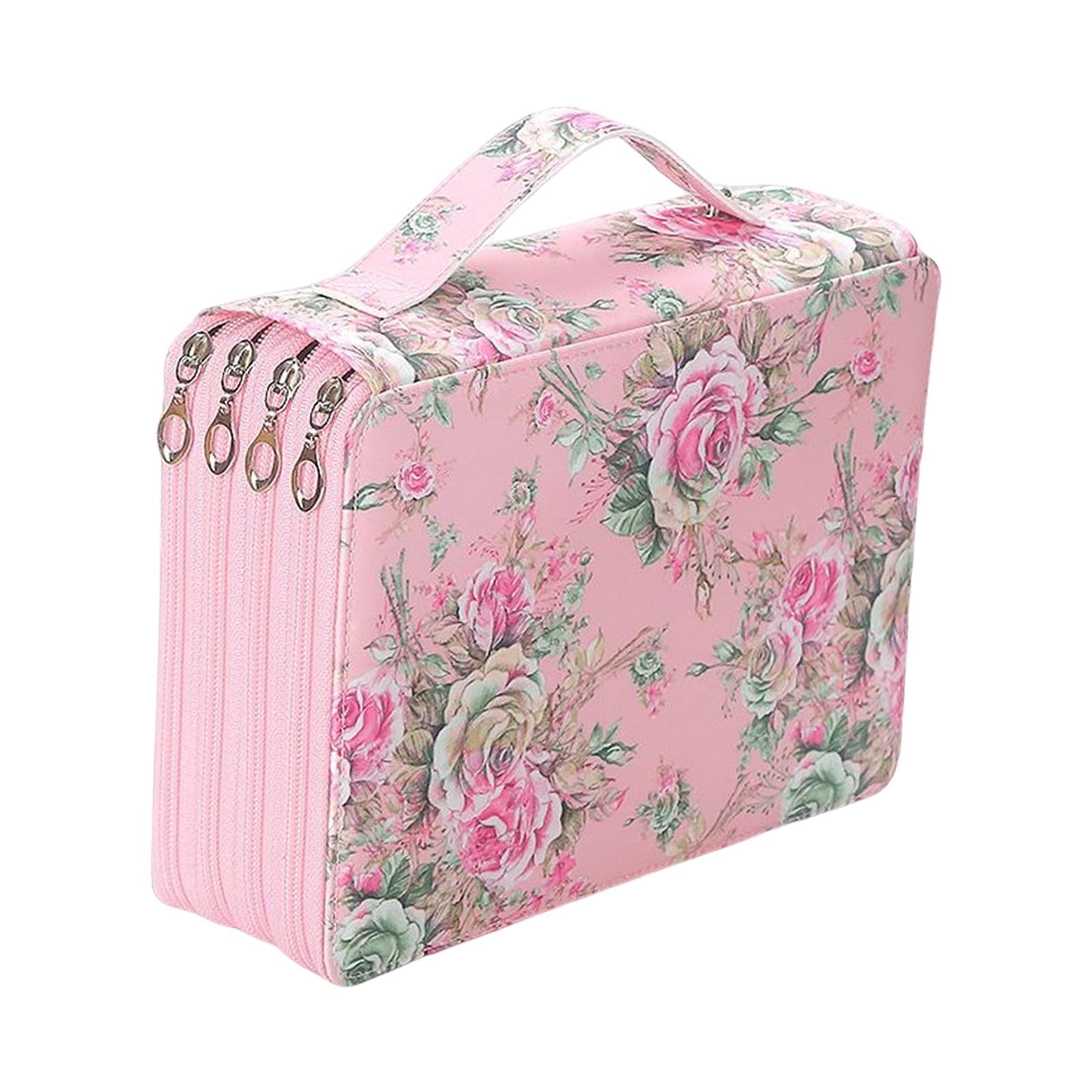 Pencil Case Storage Stationery Organizer Pen Bag Pouch for Pens Markers Pink