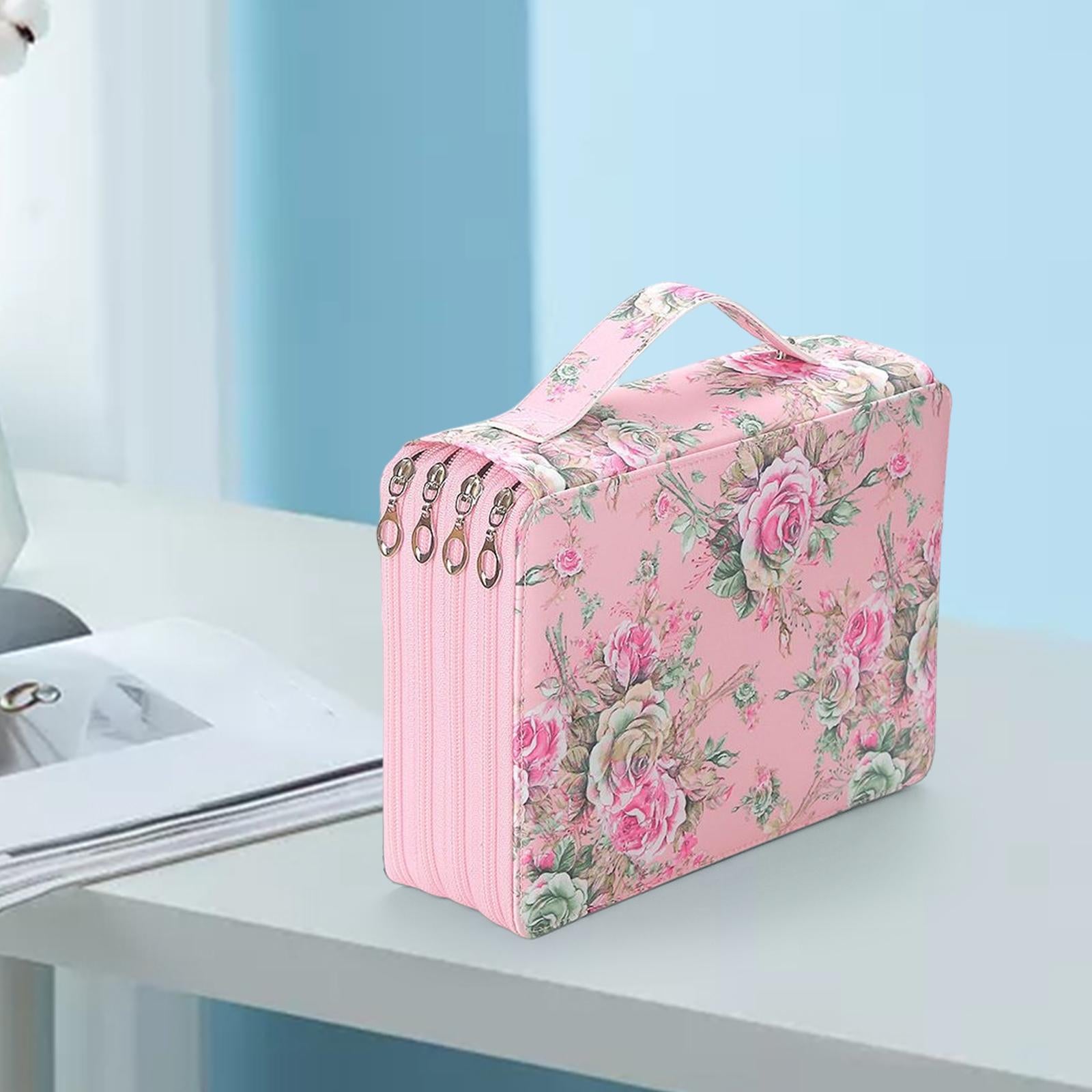 Pencil Case Storage Stationery Organizer Pen Bag Pouch for Pens Markers Pink