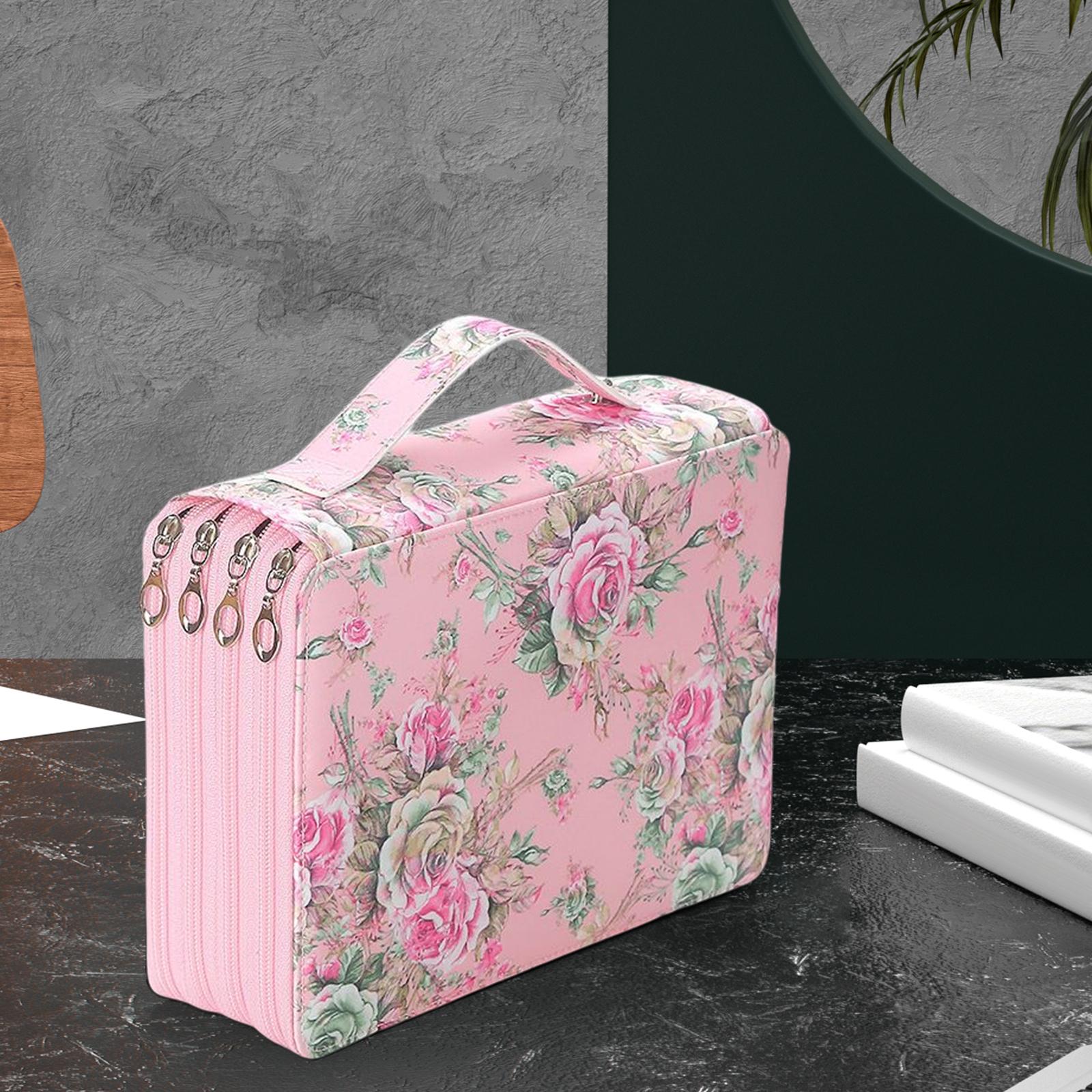 Pencil Case Storage Stationery Organizer Pen Bag Pouch for Pens Markers Pink