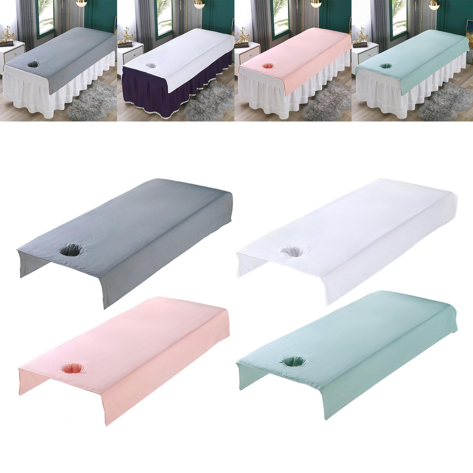 SPA Massage Bed Cover Sheet Protector with Face Hole 80x200cm Machine Wash Grey