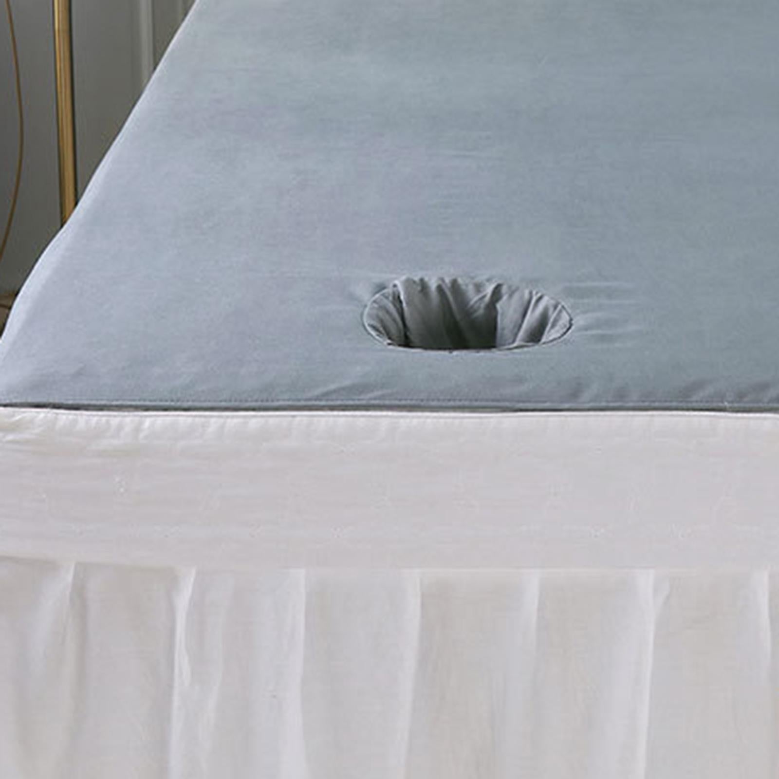 SPA Massage Bed Cover Sheet Protector with Face Hole 80x200cm Machine Wash Grey