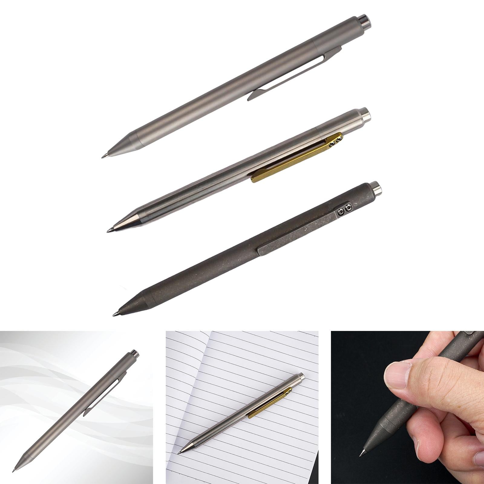 Retractable Ballpoint Pen Titanium Alloy Gift Ball Pen for Women Men School A