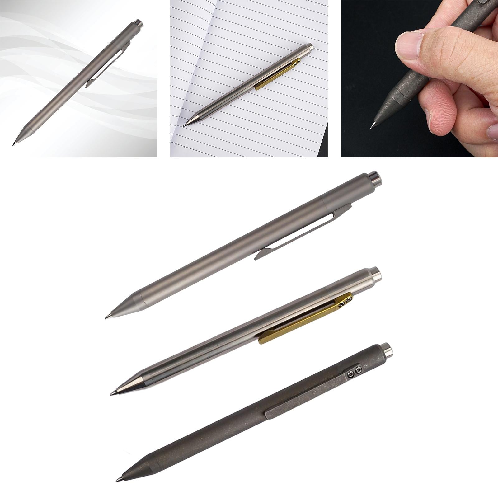 Retractable Ballpoint Pen Titanium Alloy Gift Ball Pen for Women Men School A