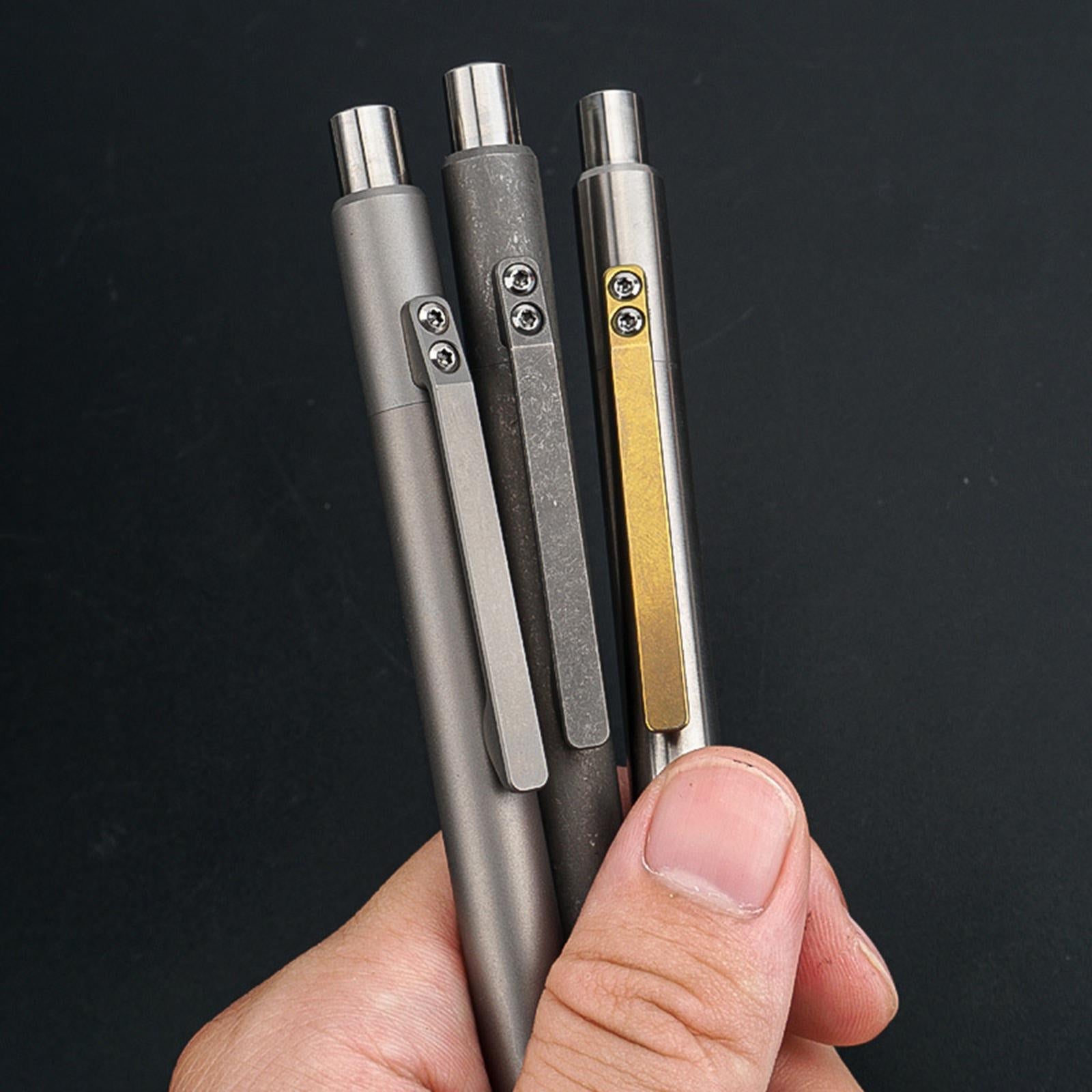 Retractable Ballpoint Pen Titanium Alloy Gift Ball Pen for Women Men School A