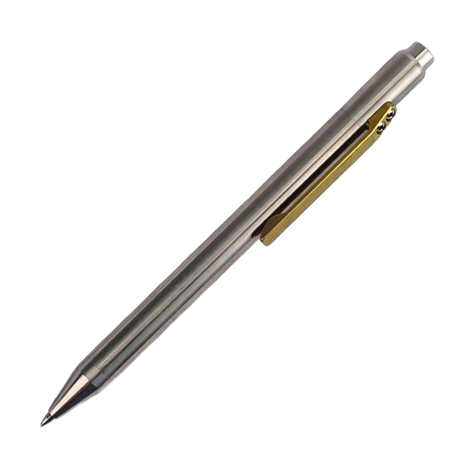 Retractable Ballpoint Pen Titanium Alloy Gift Ball Pen for Women Men School B