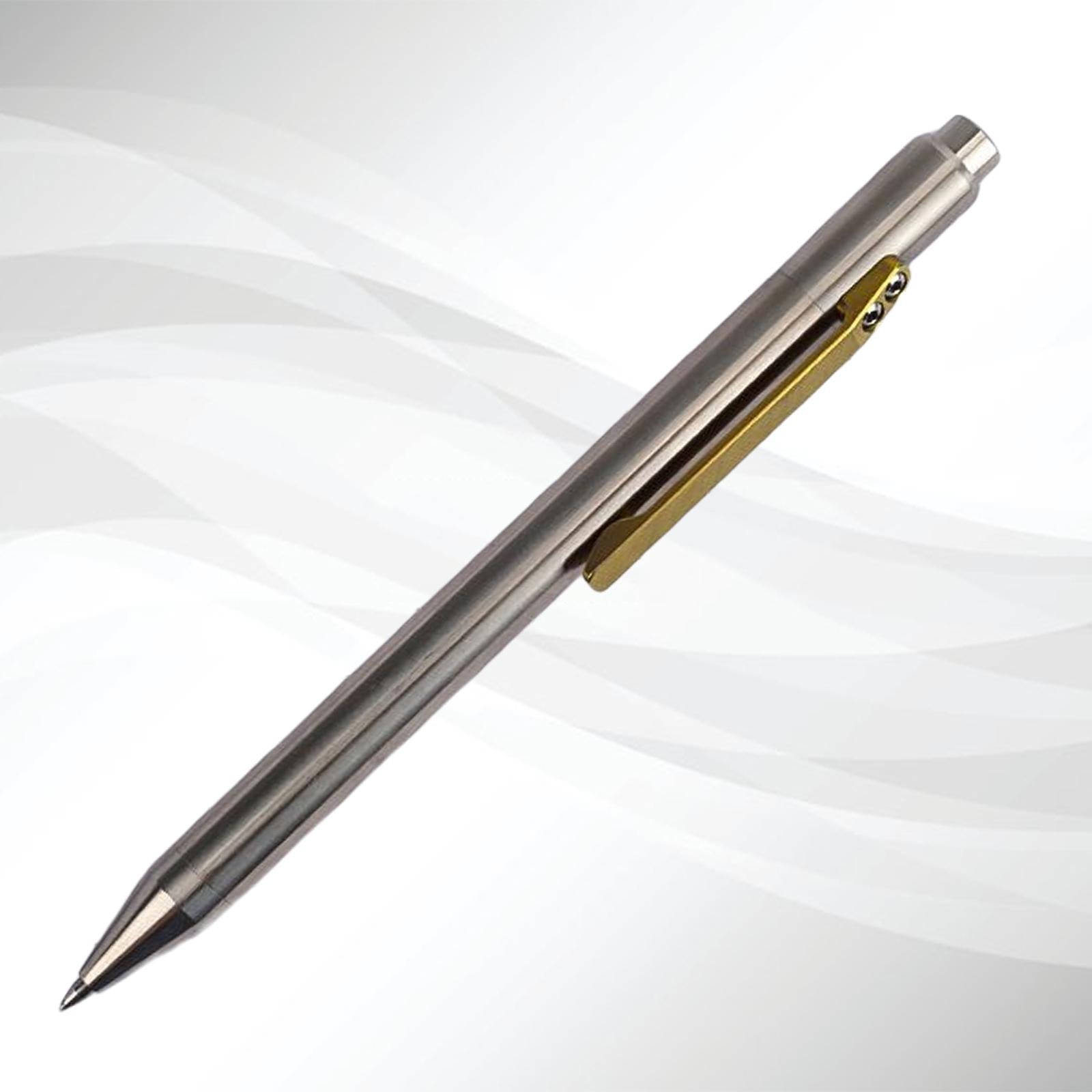 Retractable Ballpoint Pen Titanium Alloy Gift Ball Pen for Women Men School B