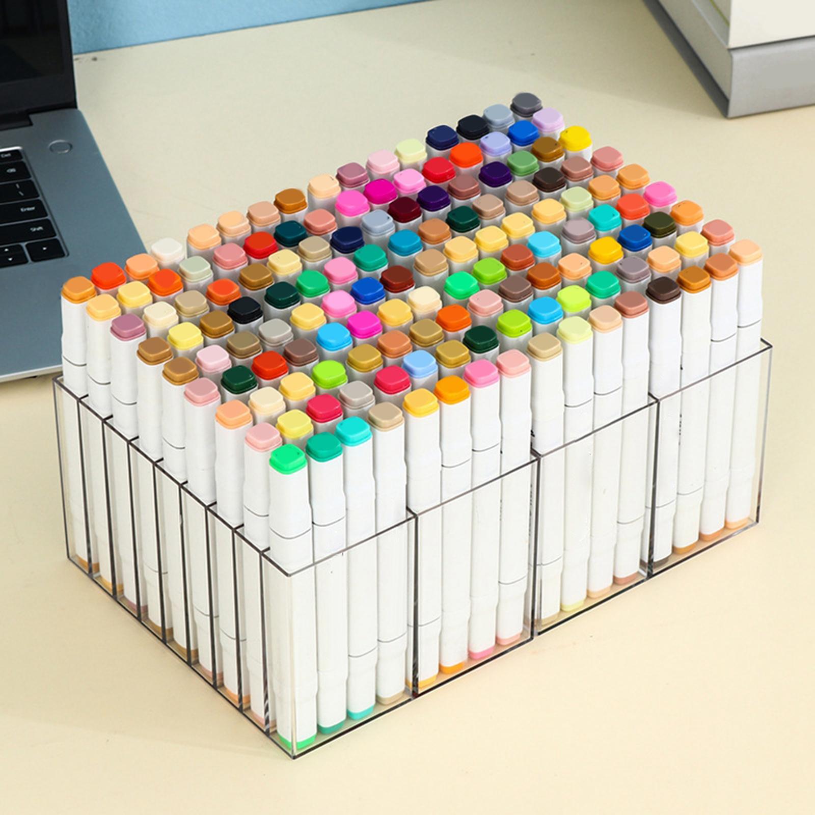 Multifunctional Marker Holder 18 Compartments for Vanity Countertop Bedroom Clear