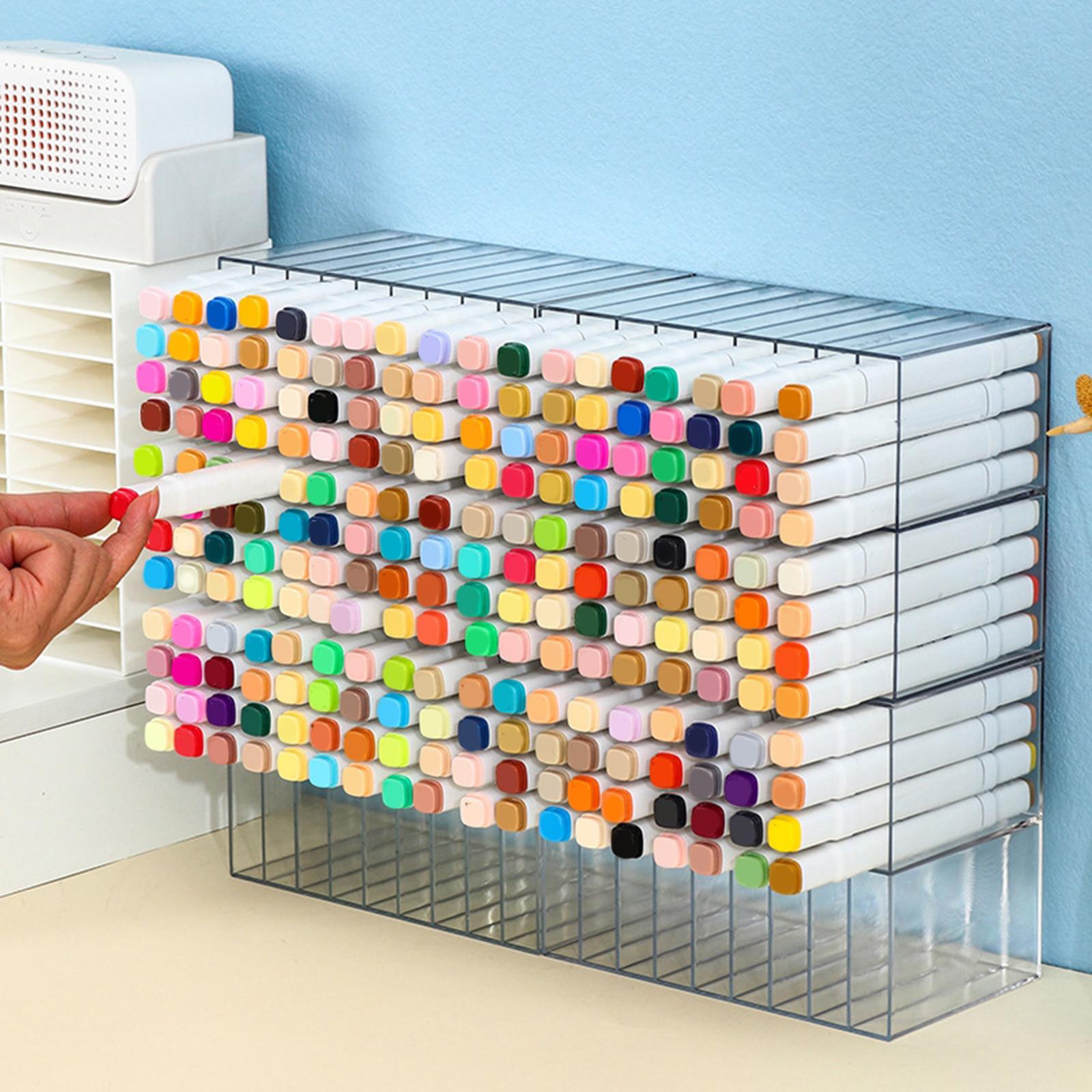 Multifunctional Marker Holder 18 Compartments for Vanity Countertop Bedroom Clear