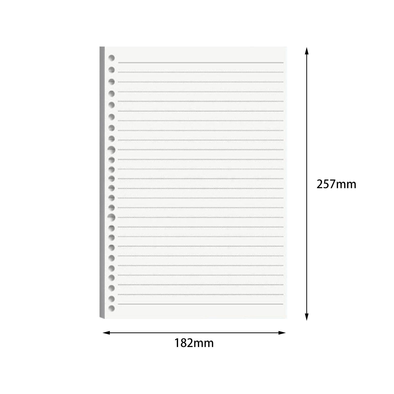 Refill Paper 60 Sheets Accessories Detachable for Binder Organizer Journals B5 Lined