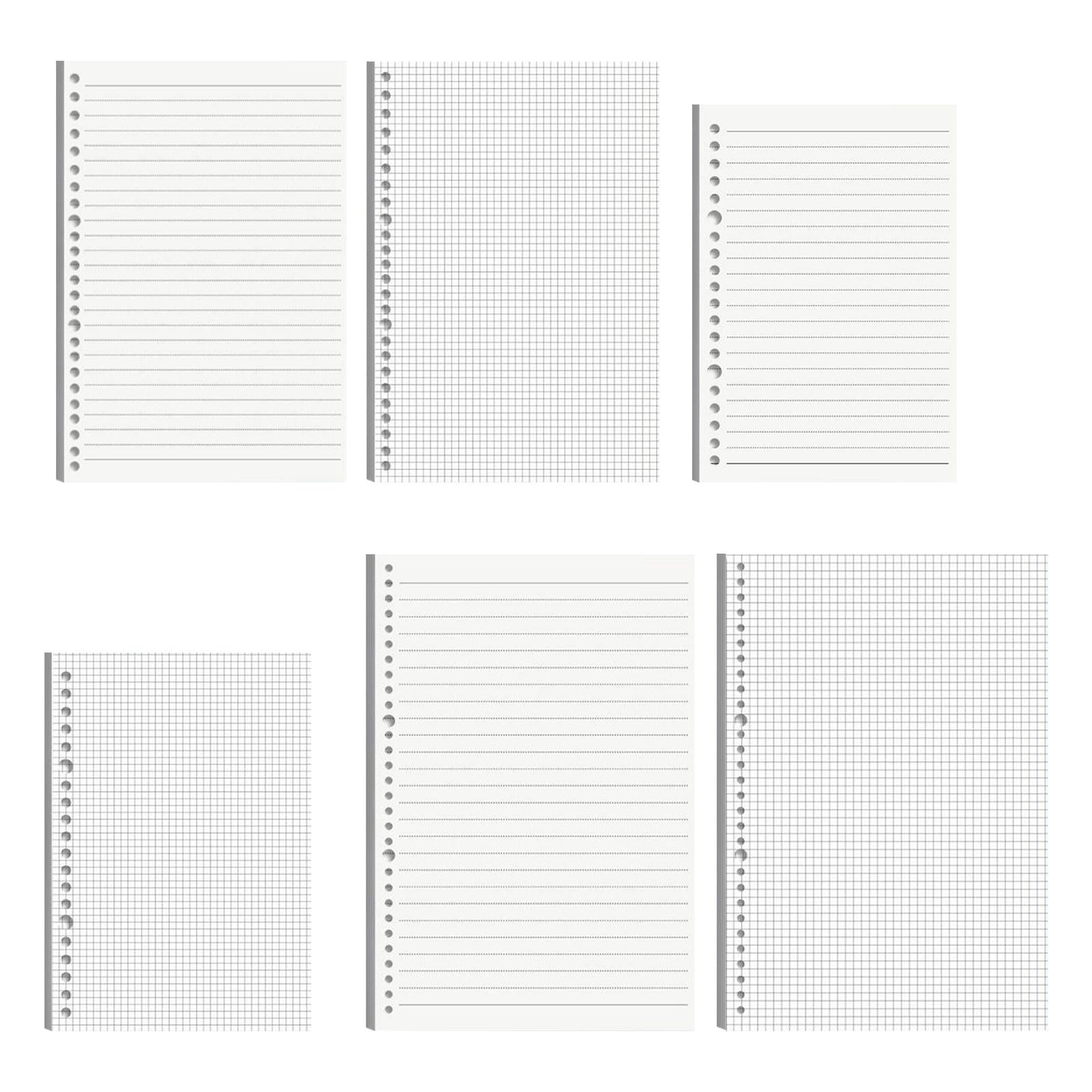 Refill Paper 60 Sheets Accessories Detachable for Binder Organizer Journals B5 Lined