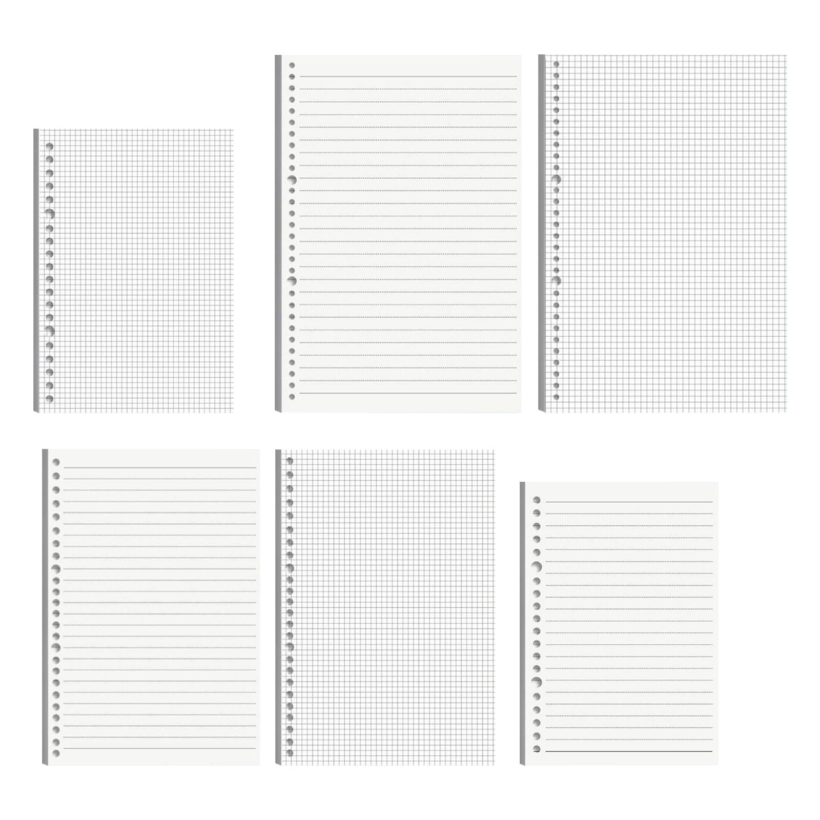 Refill Paper 60 Sheets Accessories Detachable for Binder Organizer Journals B5 Lined