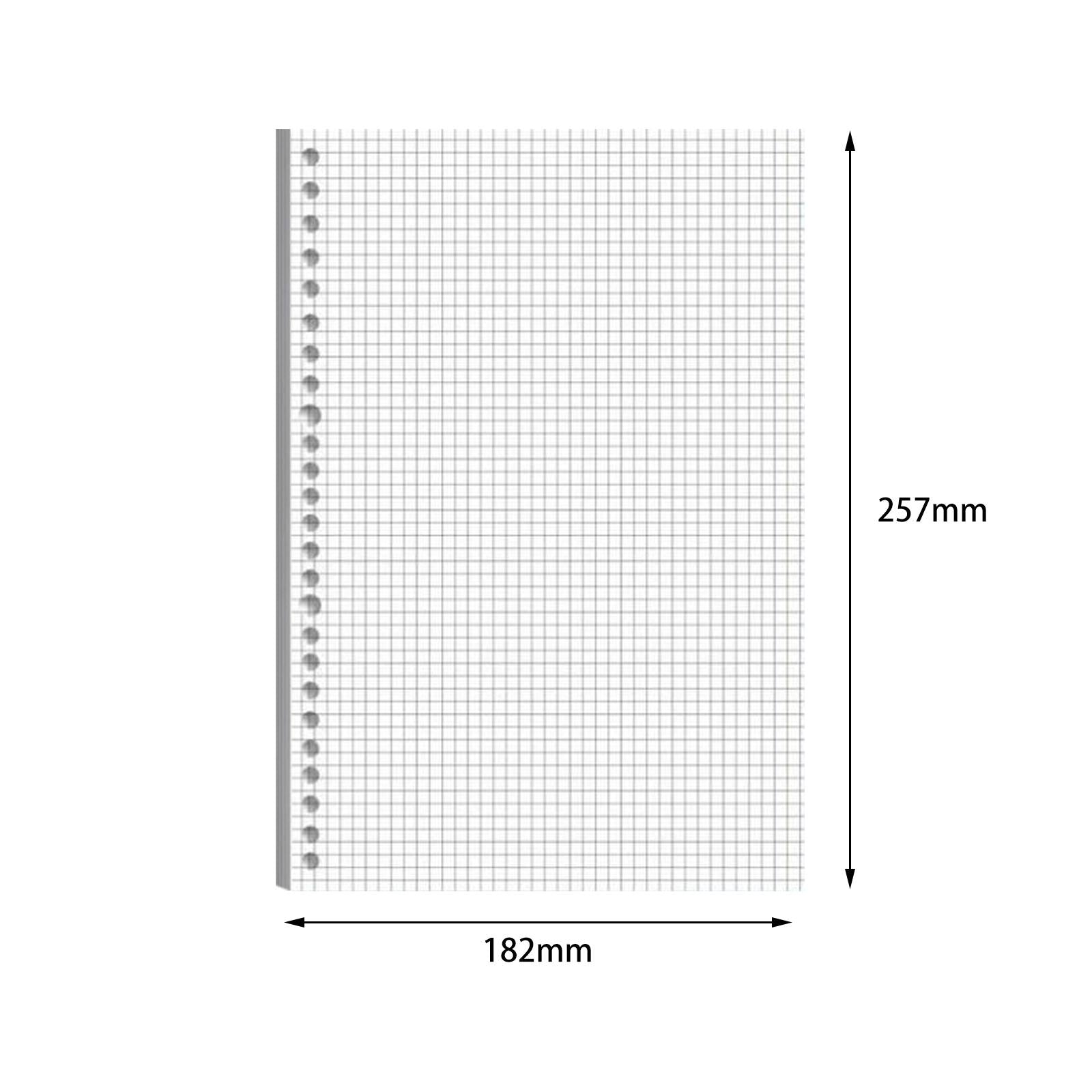 Refill Paper 60 Sheets Accessories Detachable for Binder Organizer Journals B5 Grid